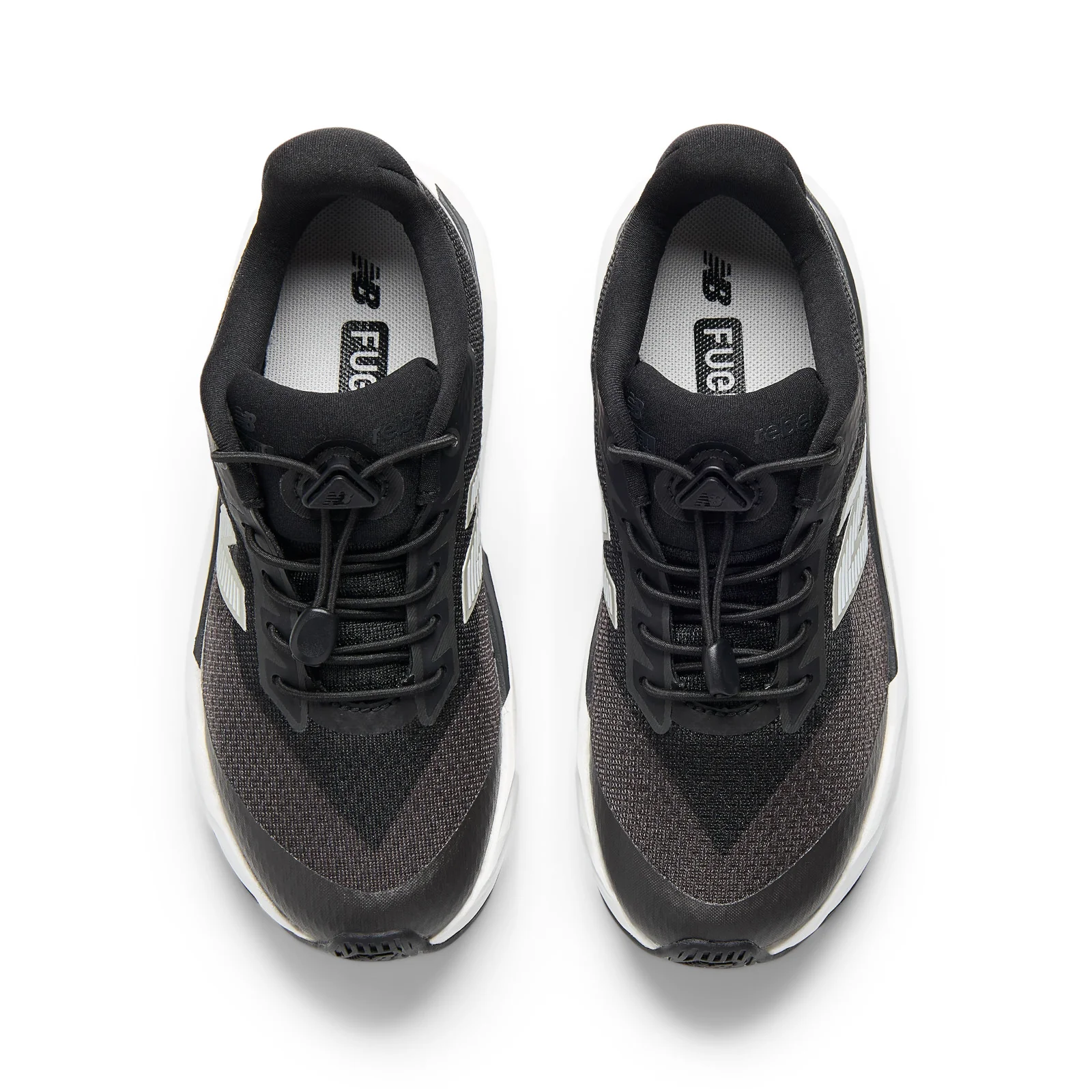 Little Kid's FuelCell Rebel Bungee Lace w/Toggle (8P5 - Black/White) - Image 4