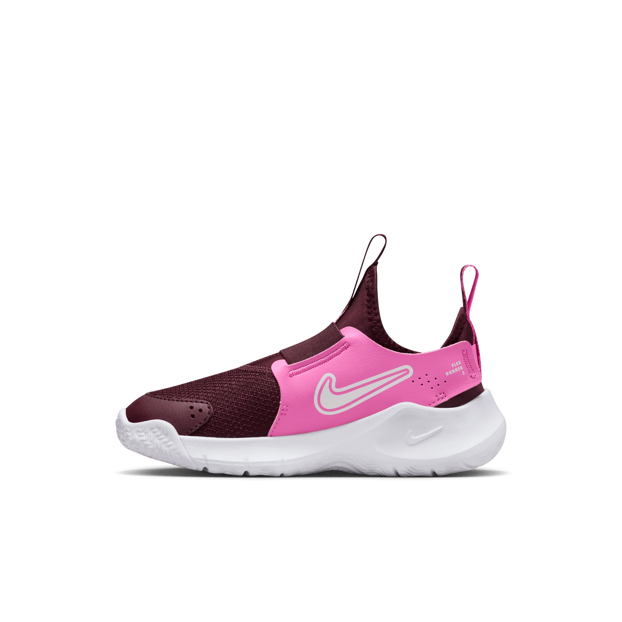 Little Kids' Nike Flex Runner 3 Shoes (603 - Burgundy Crush/White-Playful Pink) - Image 2