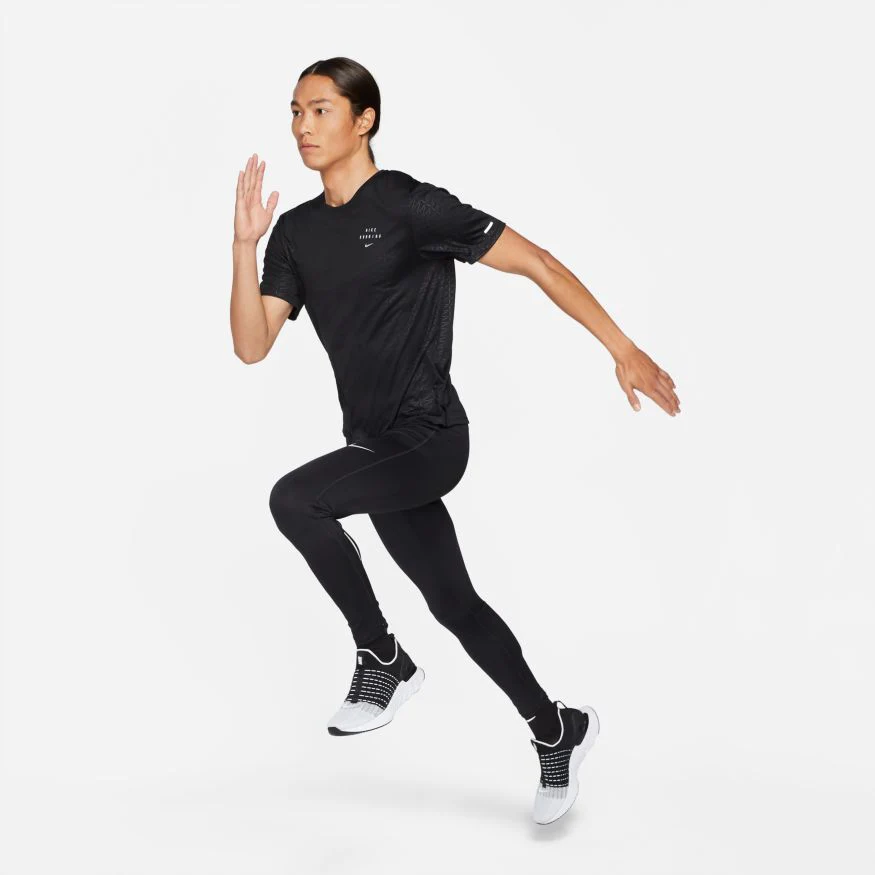 Men’s DRI-FIT Challenger Running Tights (010 - Black/Reflective Silver) - Image 3