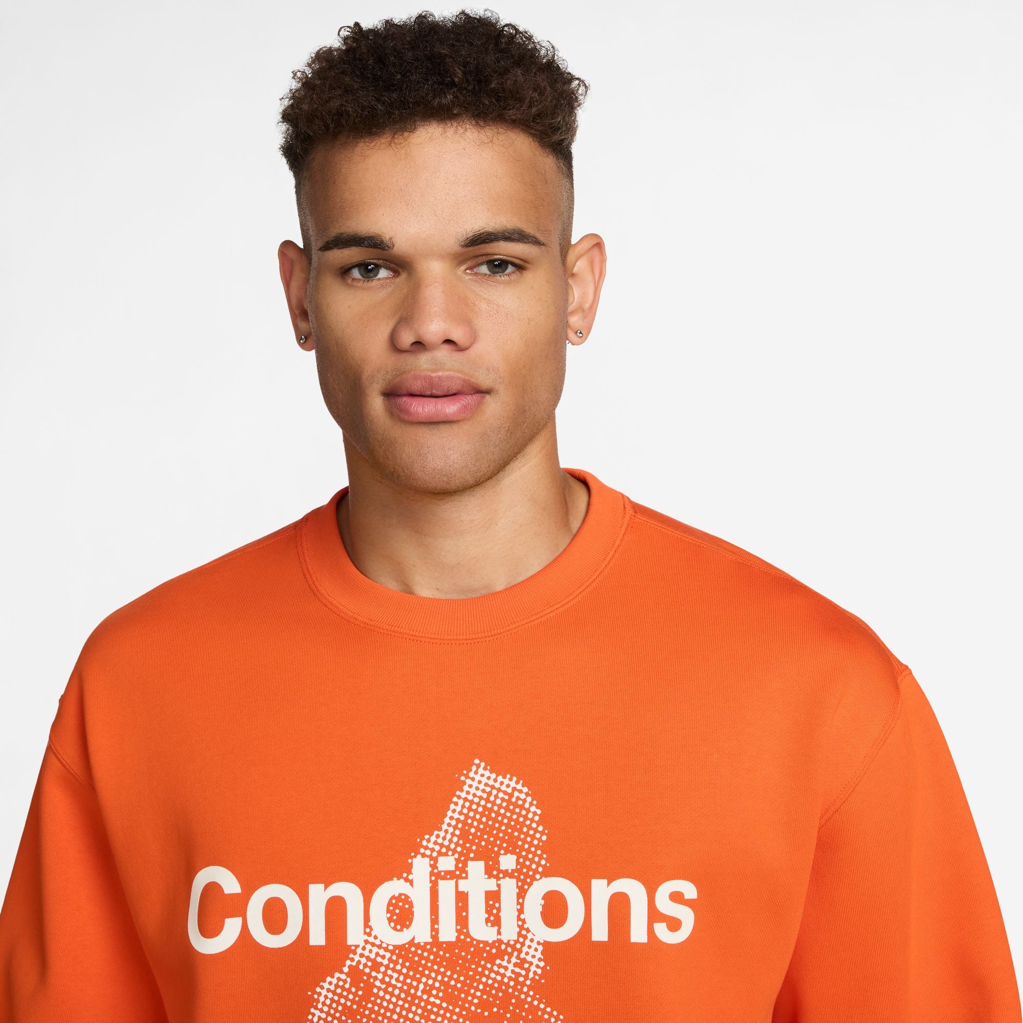Men's ACG "Tuff Fleece" Therma-FIT Pullover Crew-Neck Sweatshirt (819 - Safety Orange) - Image 3