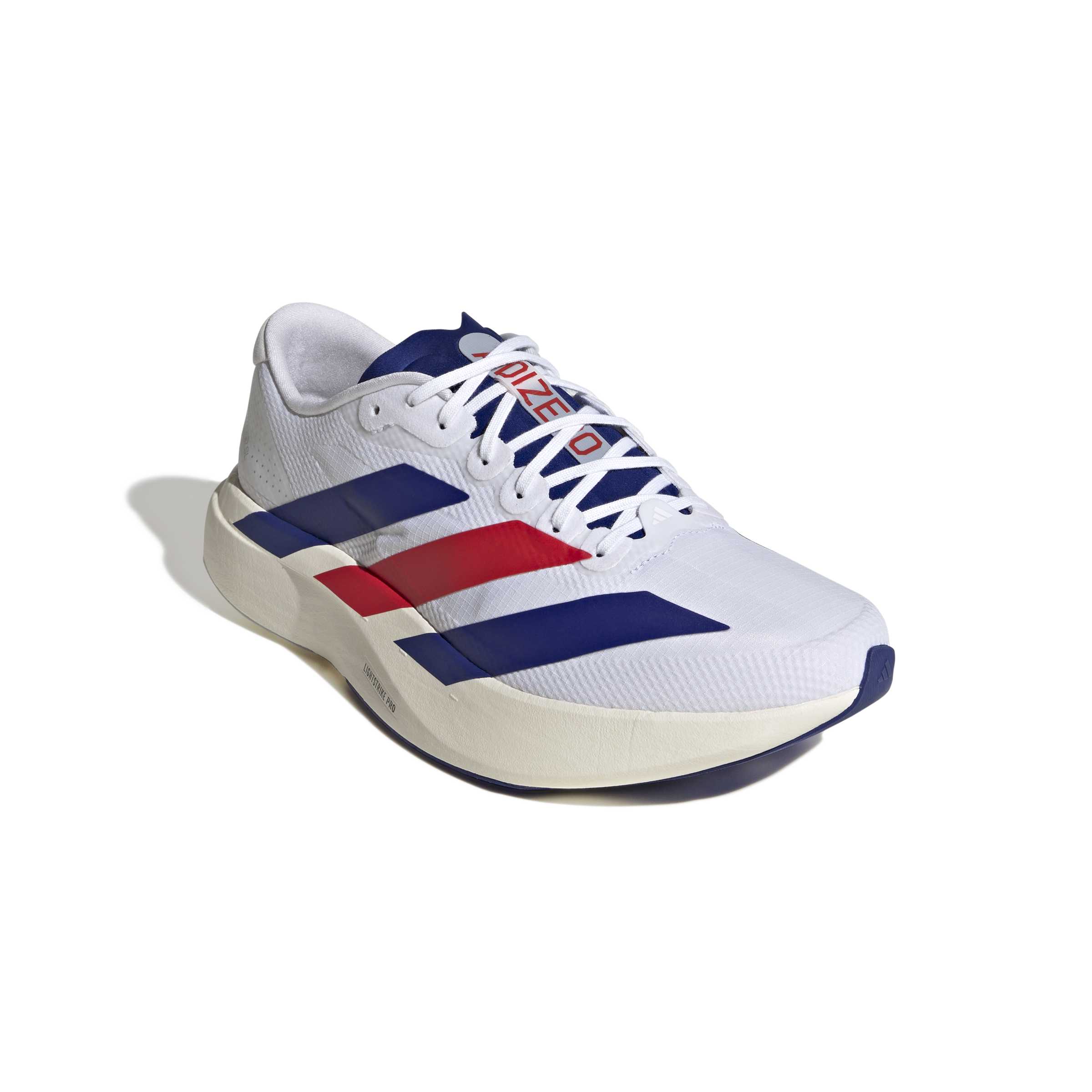 Men's Adizero EVO SL Woven (Cloud White / Mystery Ink / Pure Ruby) - Image 4