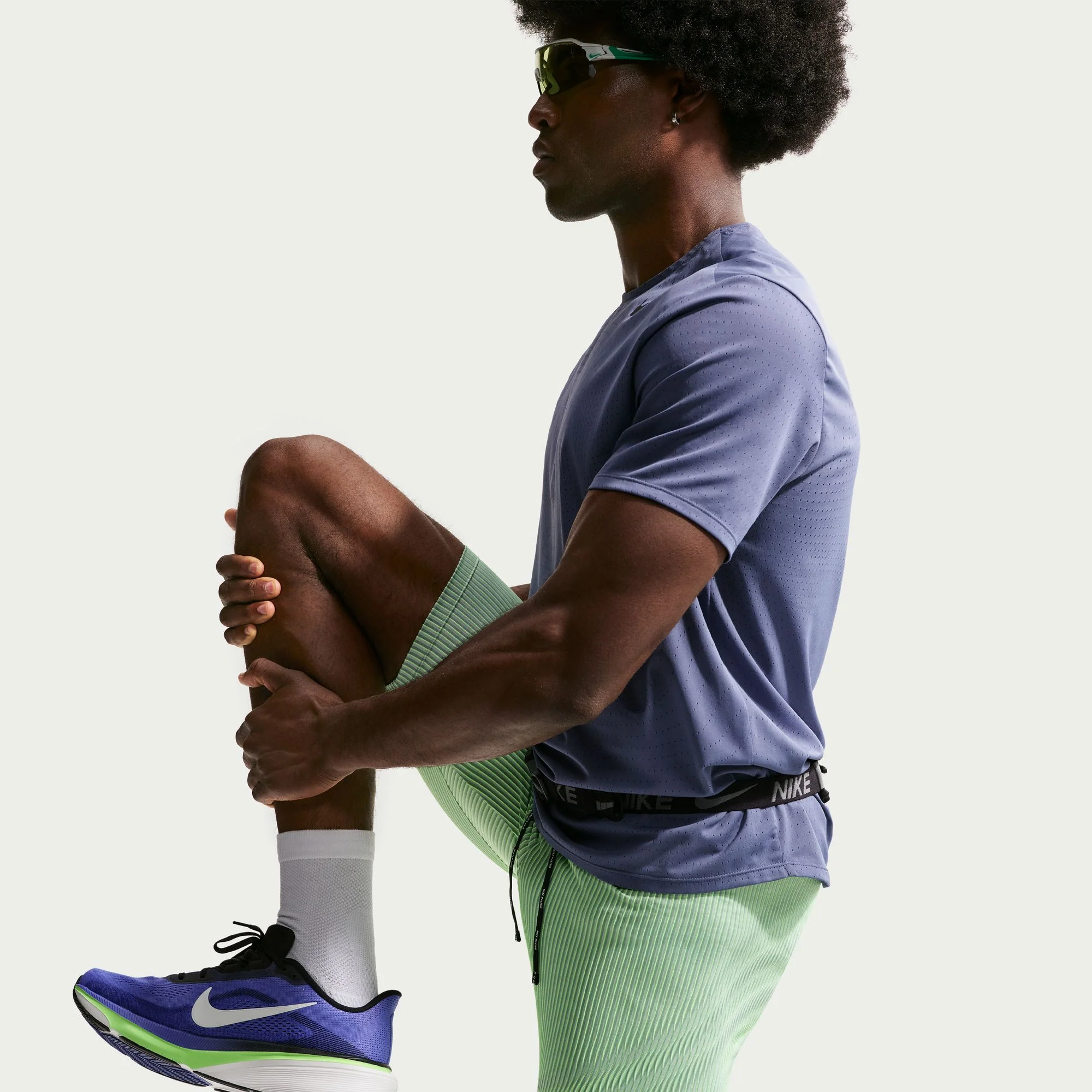 Men's Aeroswift DRI-FIT ADV Running 1/2 Length Tights (337 - Lime Blast/Steam/Light Silver/Black) - Image 5