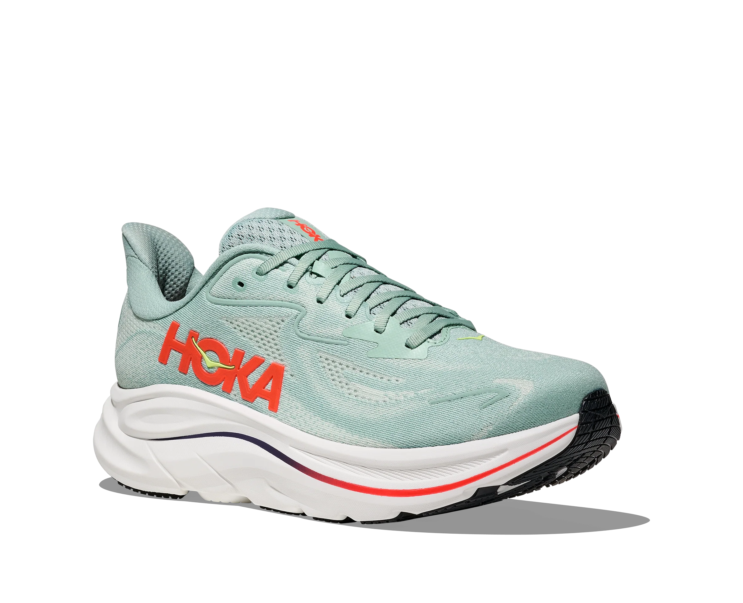 Men's Clifton 10 (SGNN - Sage/Neon Flame) - Image 3
