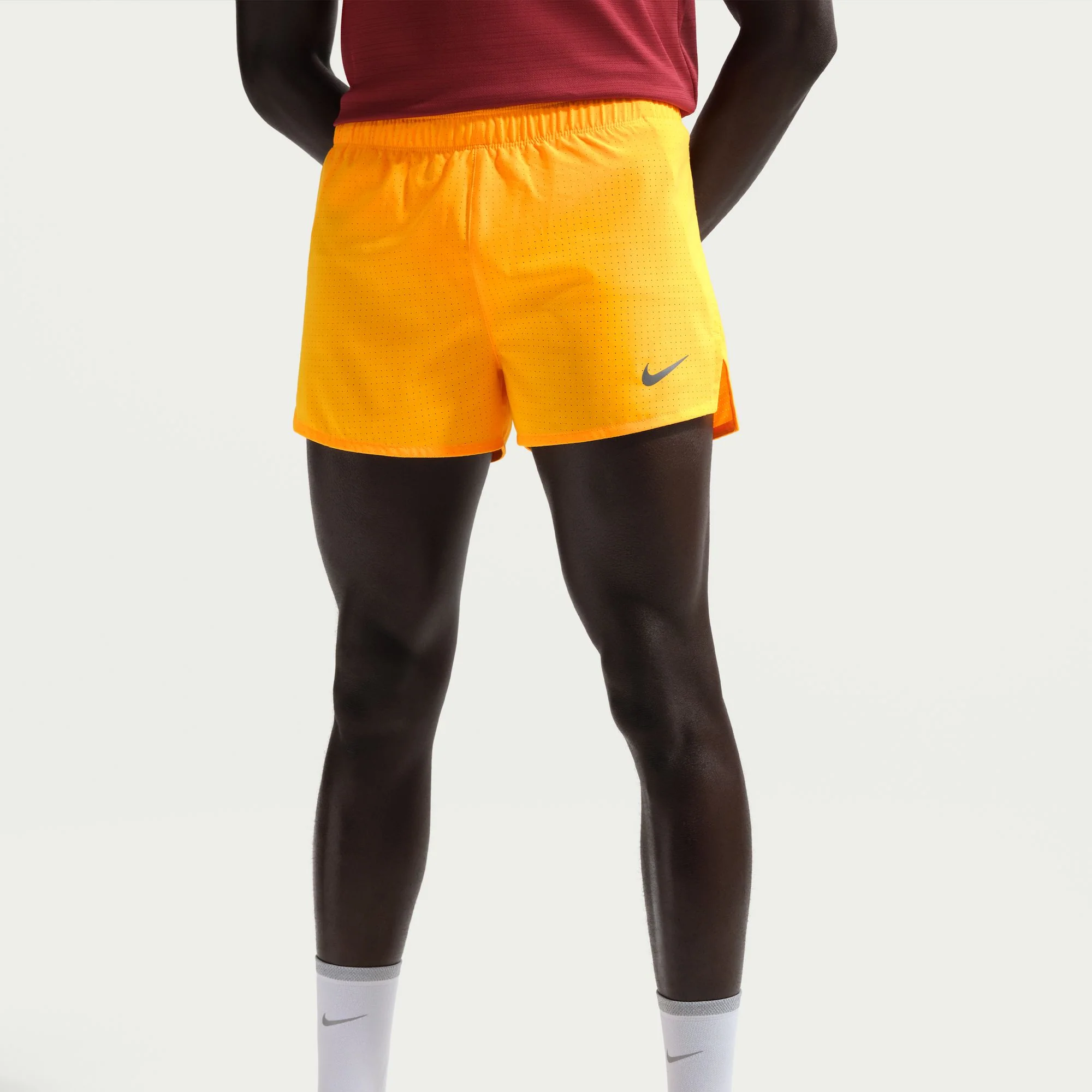 Men's Dri-FIT Fast 3" Brief-Lined Running Shorts (845 - Laser Orange/Black/Reflective Silver)