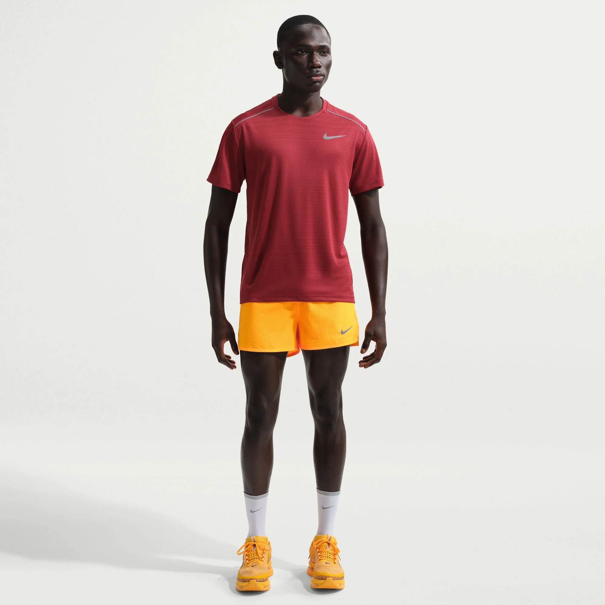 Men's Dri-FIT Fast 3" Brief-Lined Running Shorts (845 - Laser Orange/Black/Reflective Silver) - Image 3