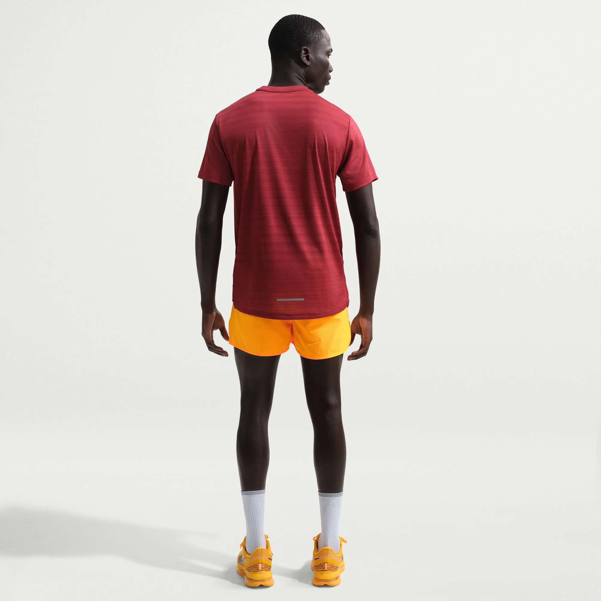 Men's Dri-FIT Fast 3" Brief-Lined Running Shorts (845 - Laser Orange/Black/Reflective Silver) - Image 4