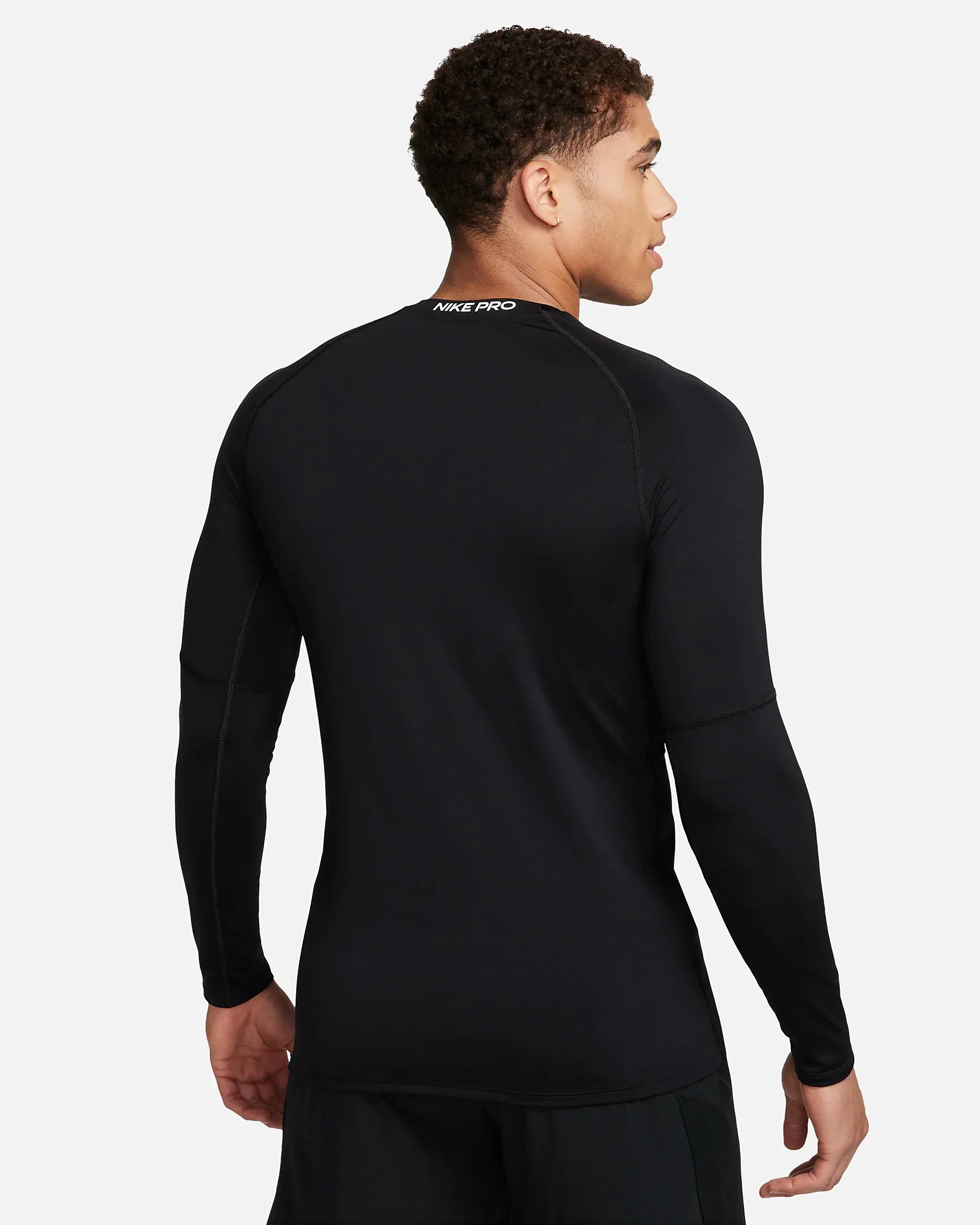Men's Dri-FIT Slim Long-Sleeve Fitness Top (010 - Black/White) - Image 2