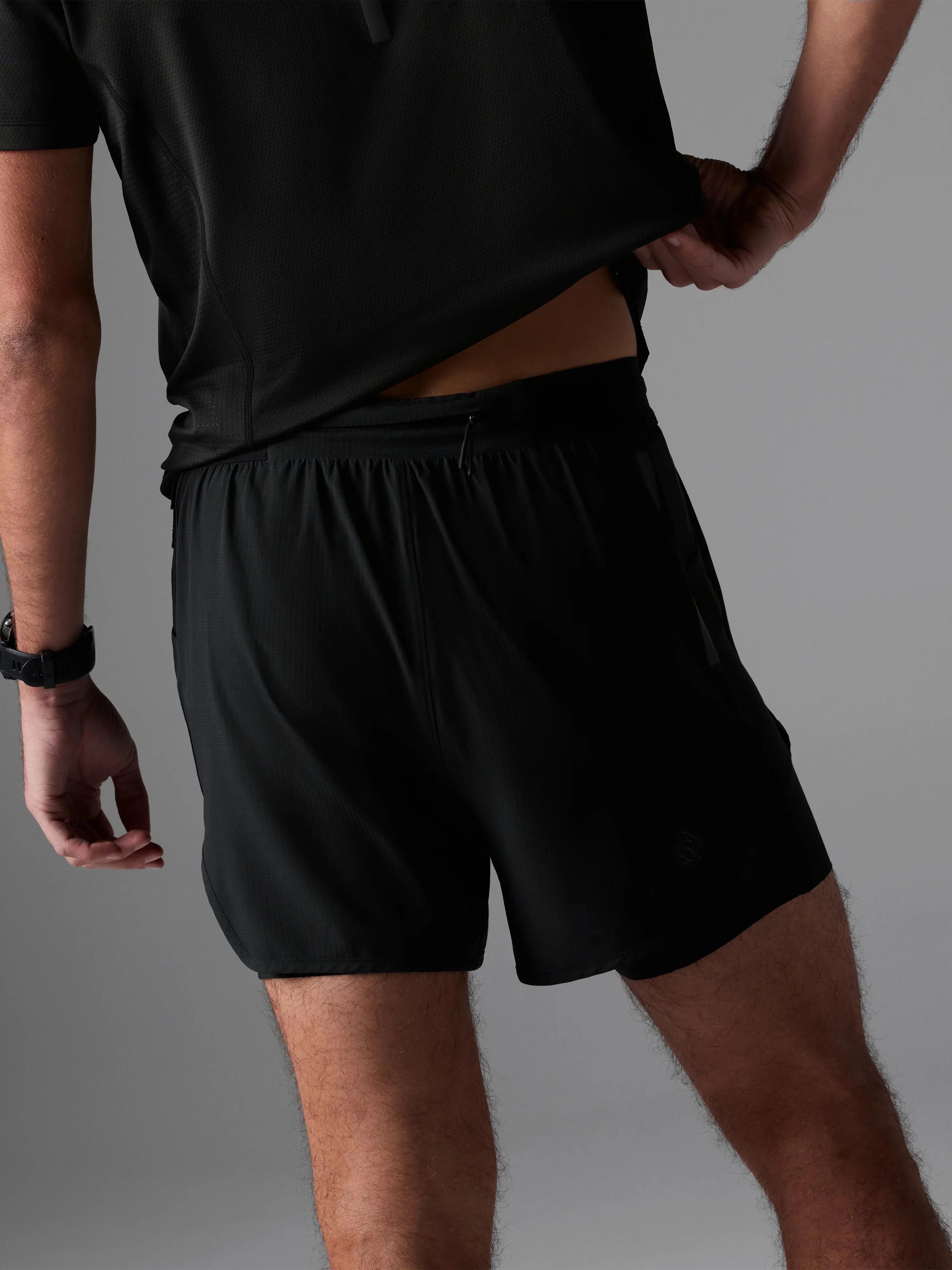 Men's Pacer Hybrid Shorts 5" (Black) - Image 3