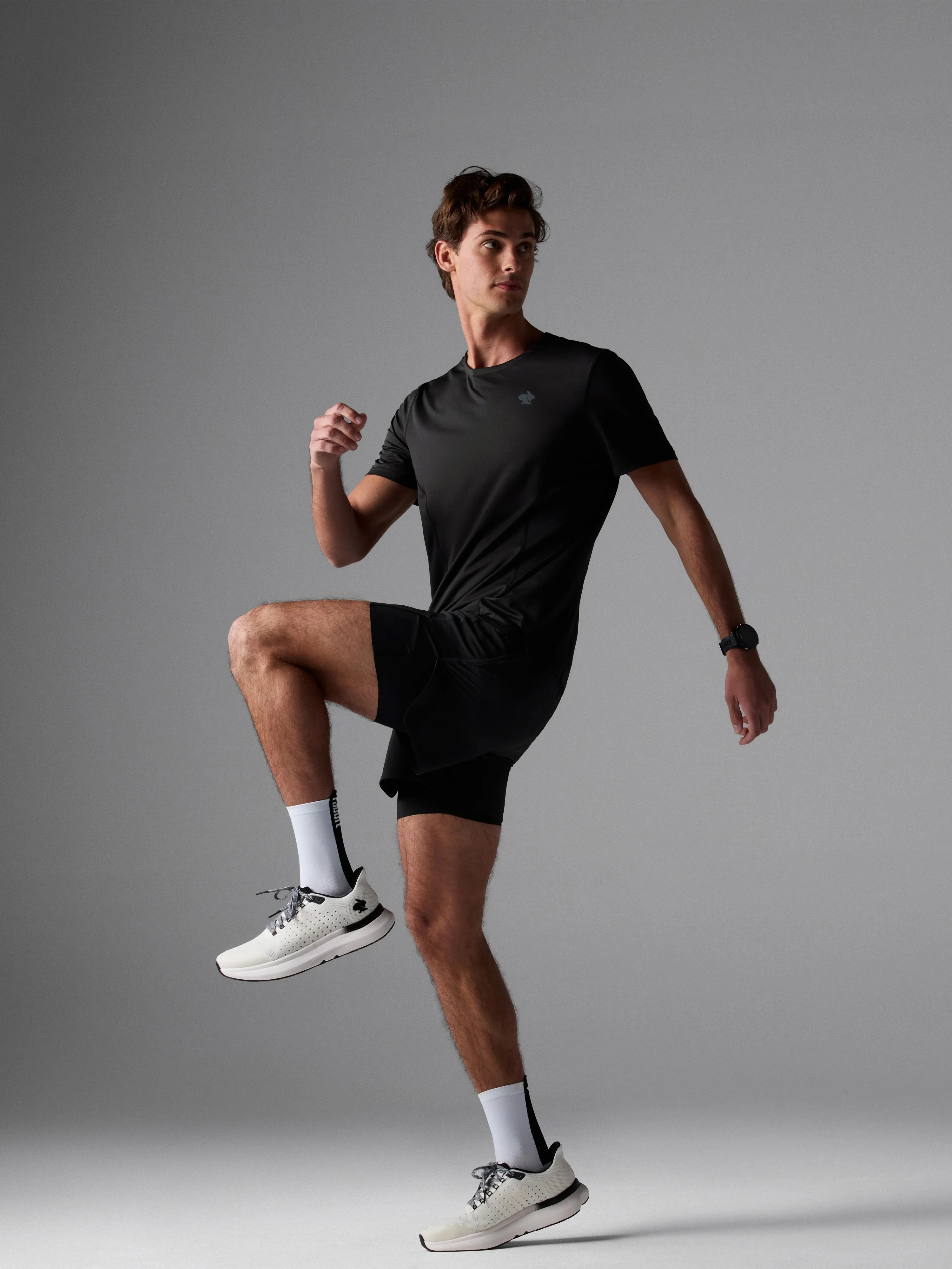 Men's Pacer Hybrid Shorts 5" (Black) - Image 4