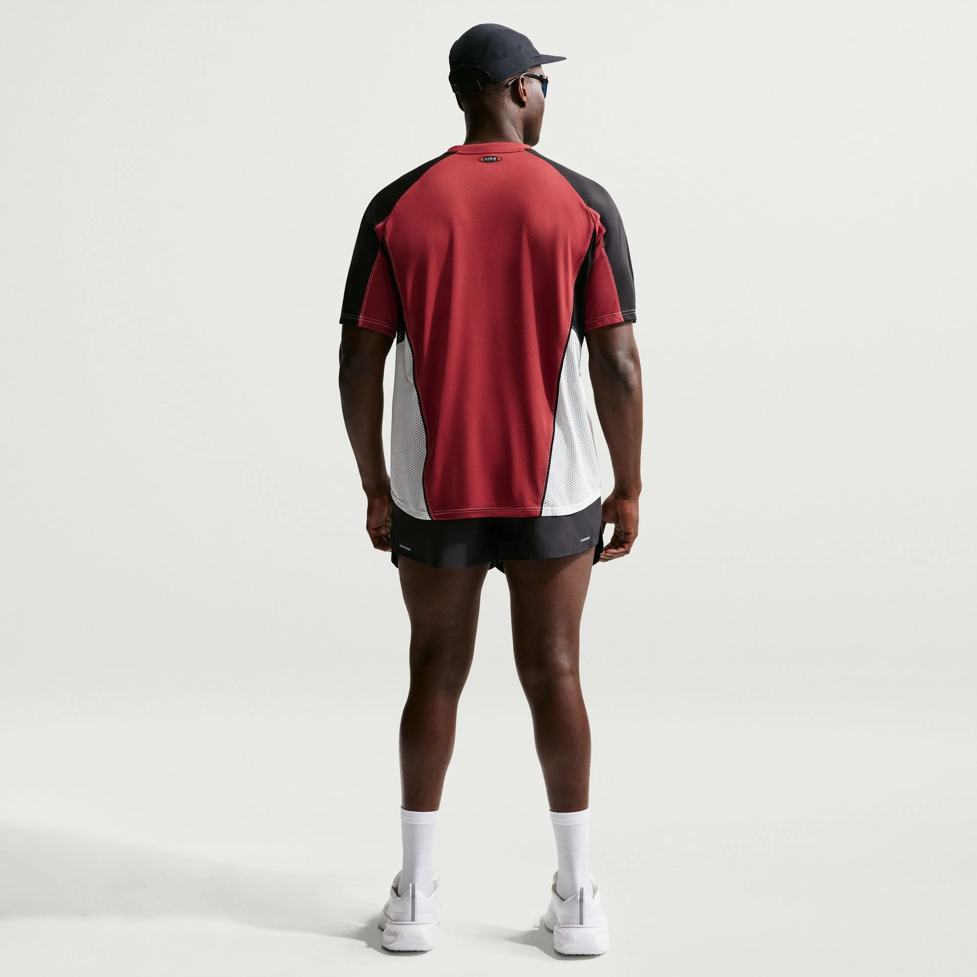 Men's Retro Dri-Fit Short-Sleeve Running Top (613 - Team Crimson/Black/Reflective Silver) - Image 2