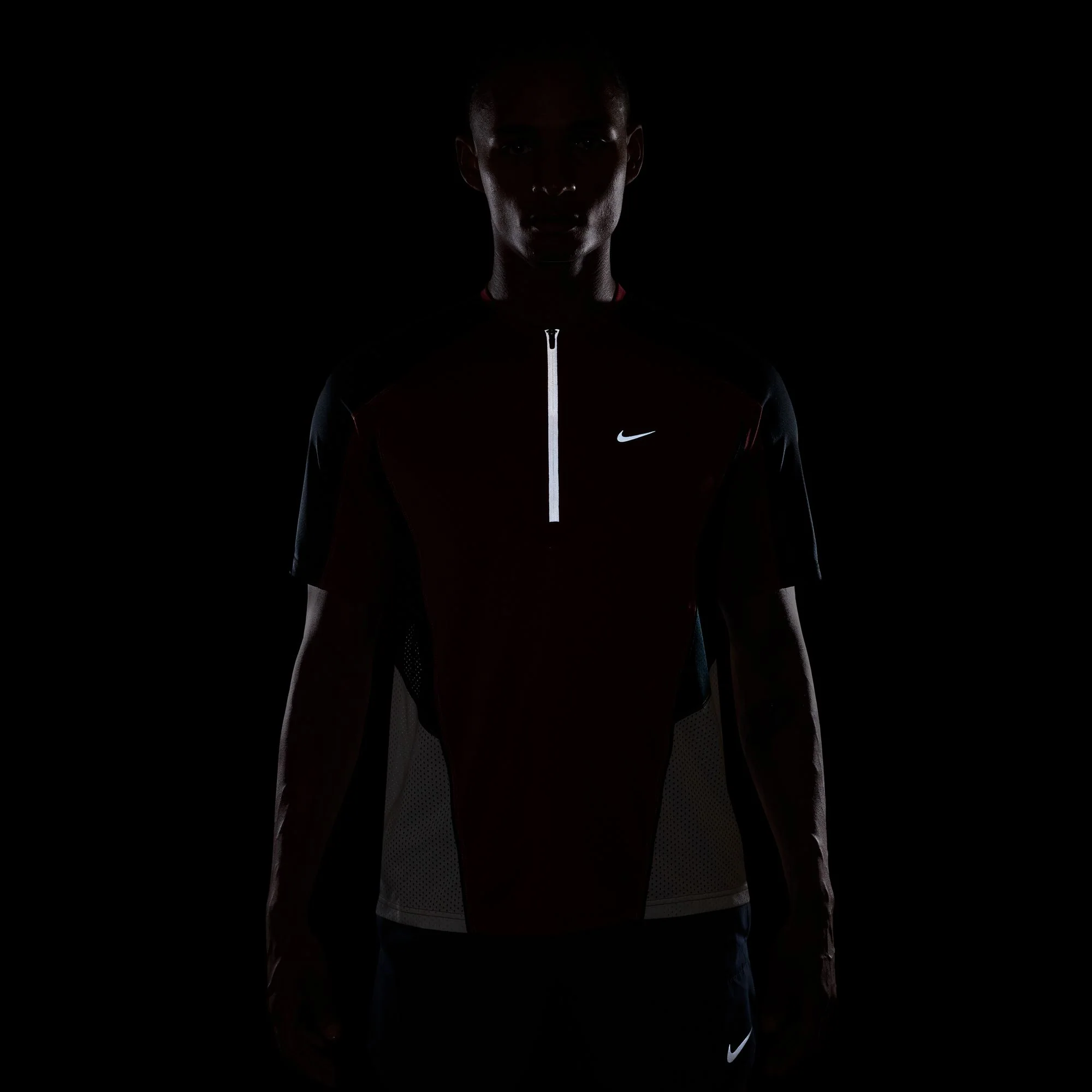 Men's Retro Dri-Fit Short-Sleeve Running Top (613 - Team Crimson/Black/Reflective Silver) - Image 8