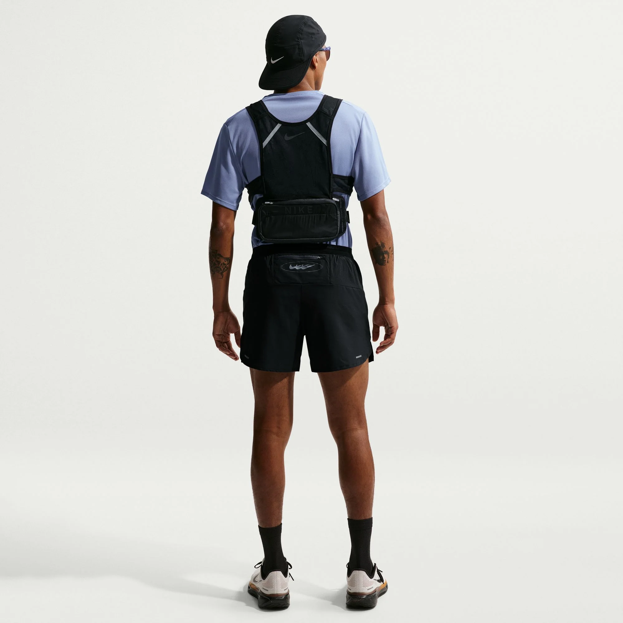 Men's Stride Dri-FIT 5" Brief-Lined Running Shorts (010 - Black/Thunder Blue) - Image 4