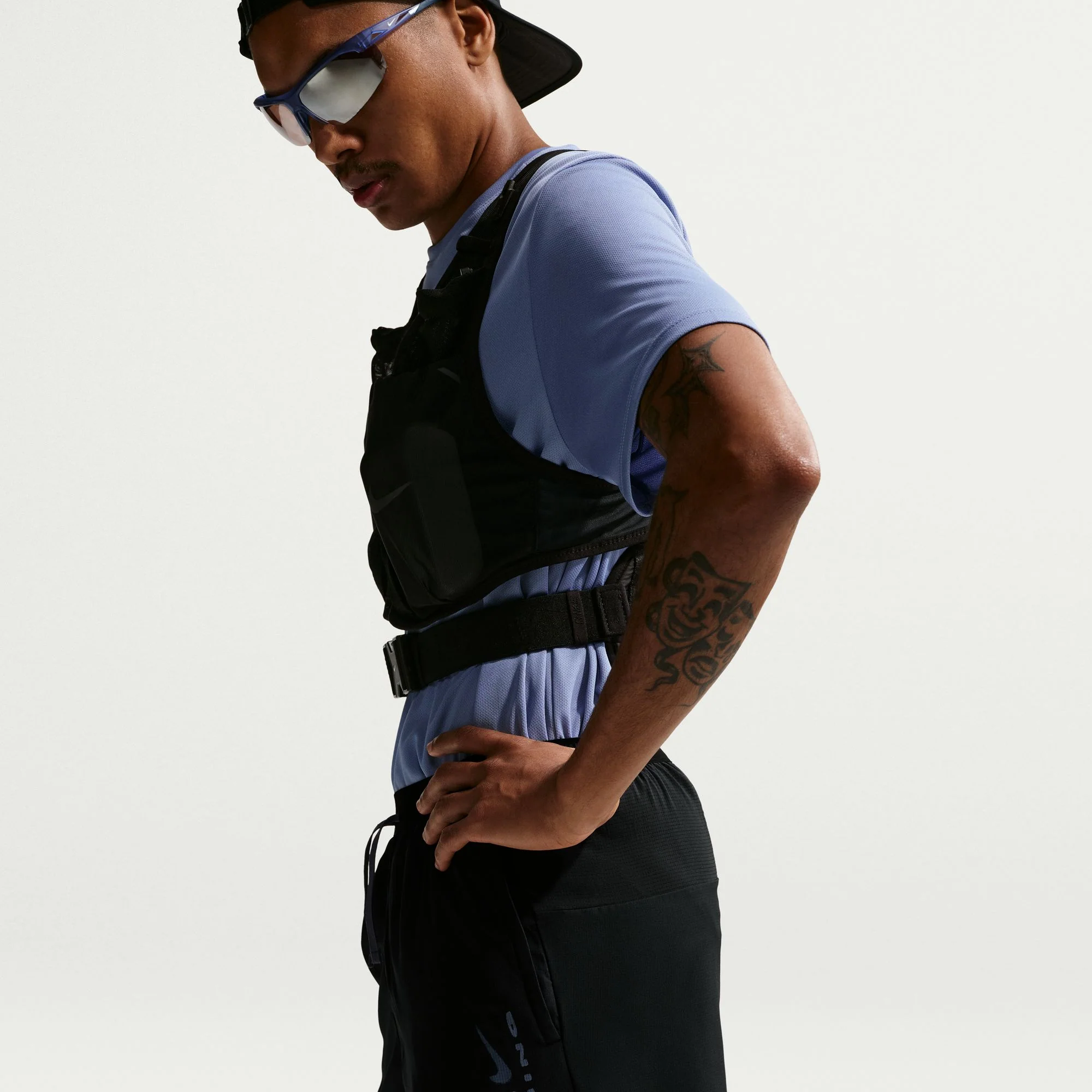 Men's Stride Dri-FIT 5" Brief-Lined Running Shorts (010 - Black/Thunder Blue) - Image 5