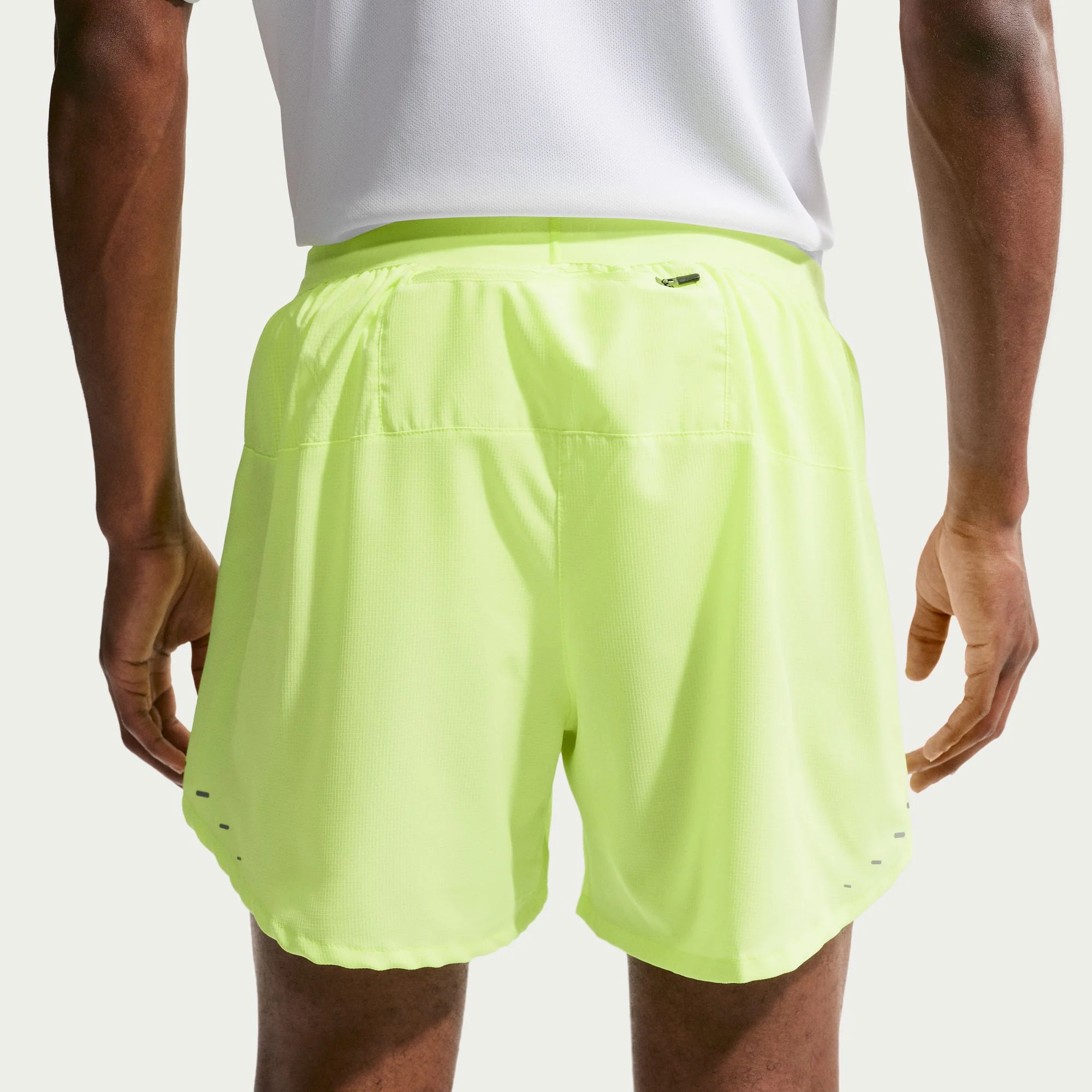 Men's Stride Dri-FIT 5" Brief-Lined Running Shorts (737 - Volt Ice/Reflective Silver) - Image 2
