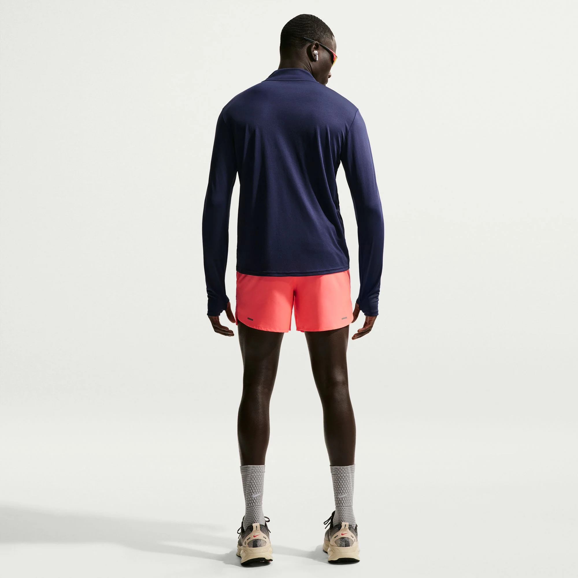 Men's Stride Dri-FIT 5" Brief-Lined Running Shorts (812 - Hot Lava/Orange Pulse) - Image 3