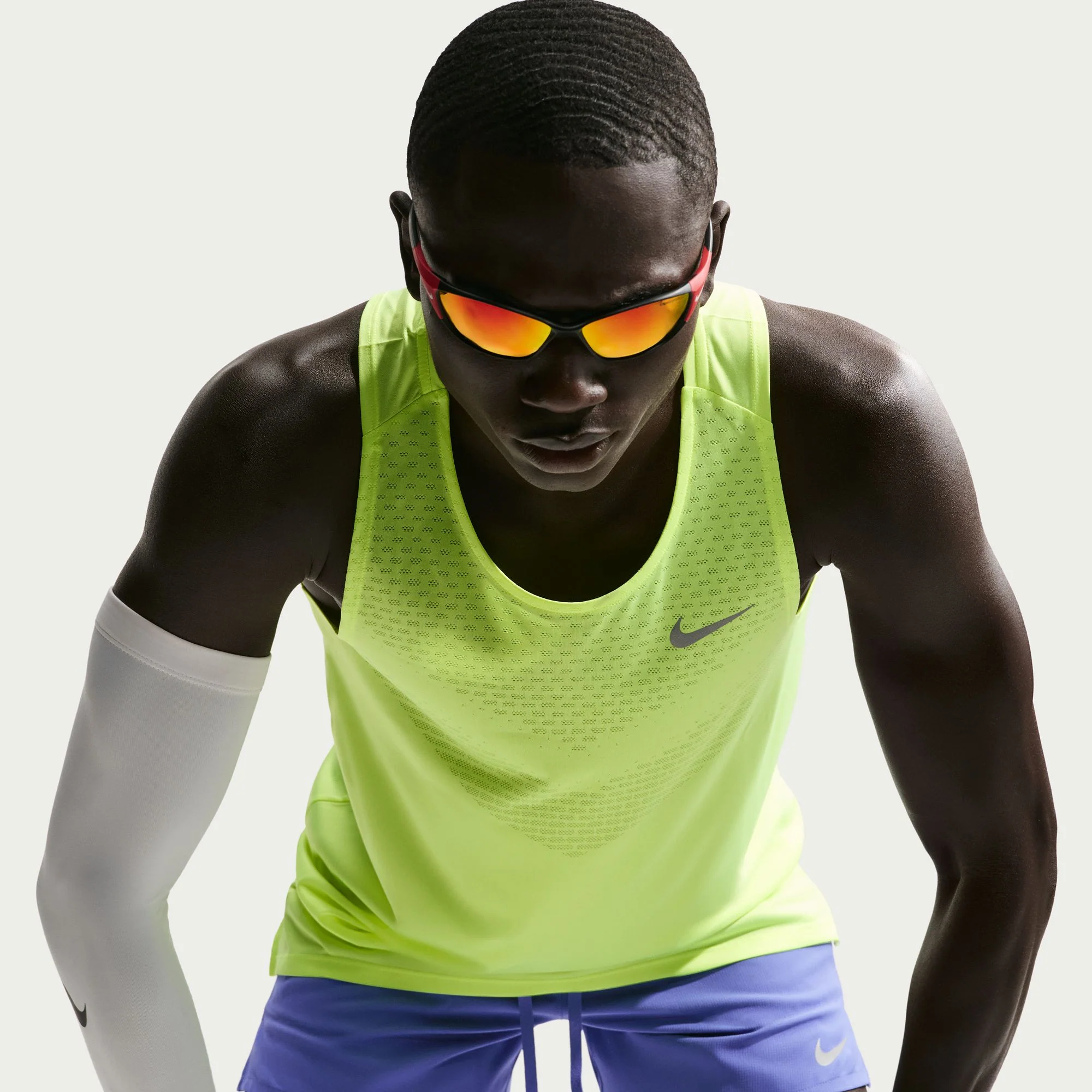 Men's Stride Dri-FIT ADV Running Tank Top (737 - Volt Ice/Reflective Silver) - Image 5