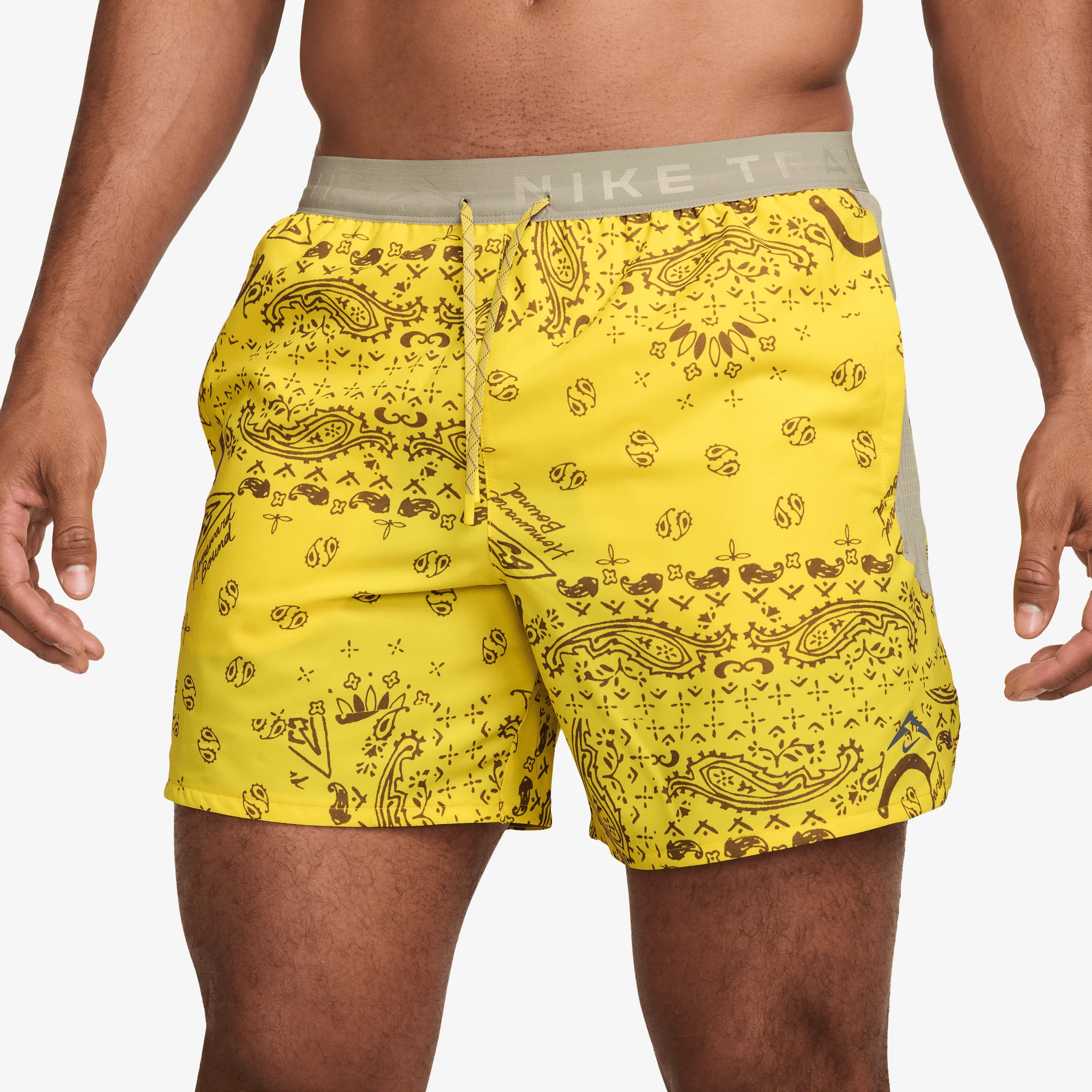 Men's Trail Dri-FIT 6" Brief-Lined Running Shorts (718 - Lightening/Desert Khaki/Black)