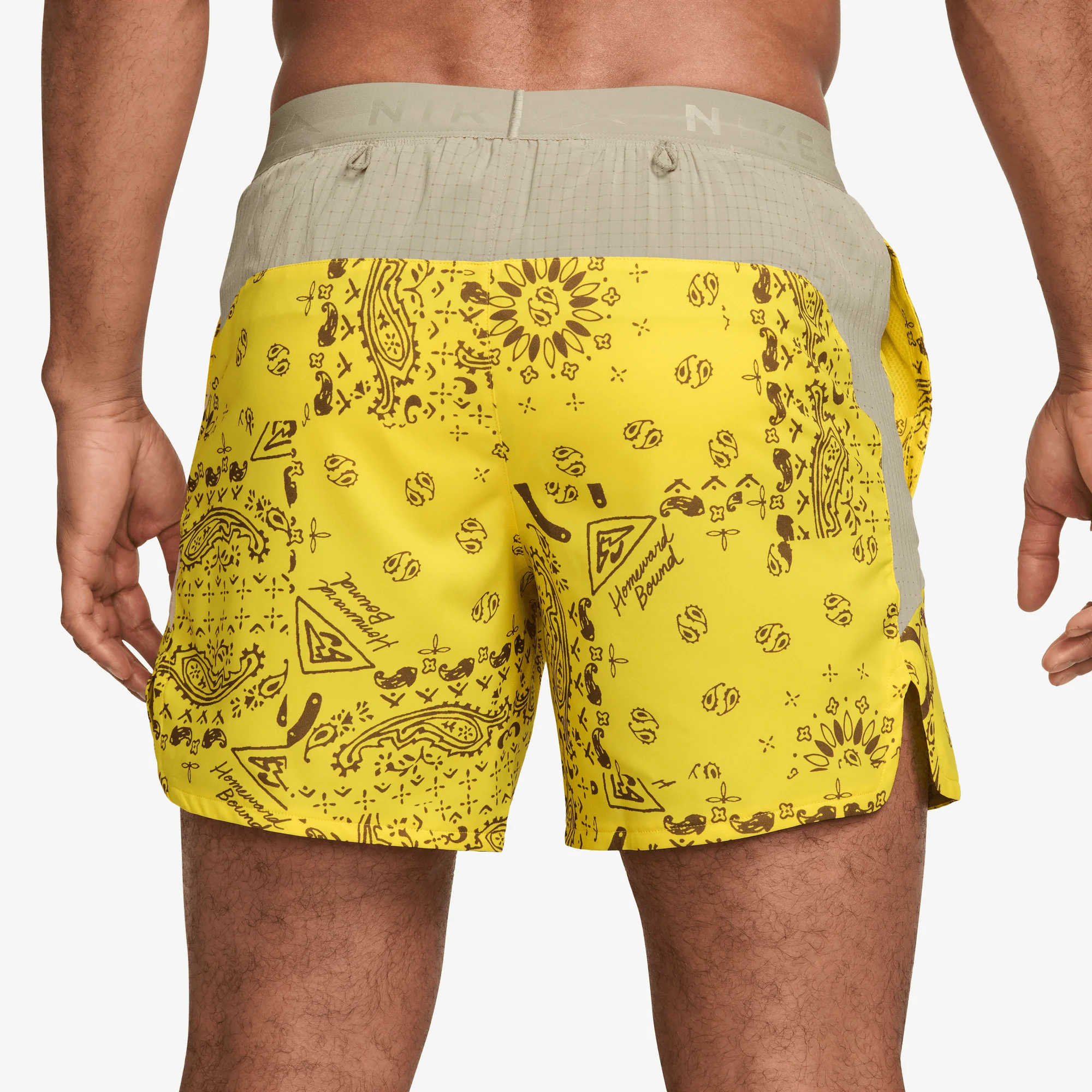 Men's Trail Dri-FIT 6" Brief-Lined Running Shorts (718 - Lightening/Desert Khaki/Black) - Image 2