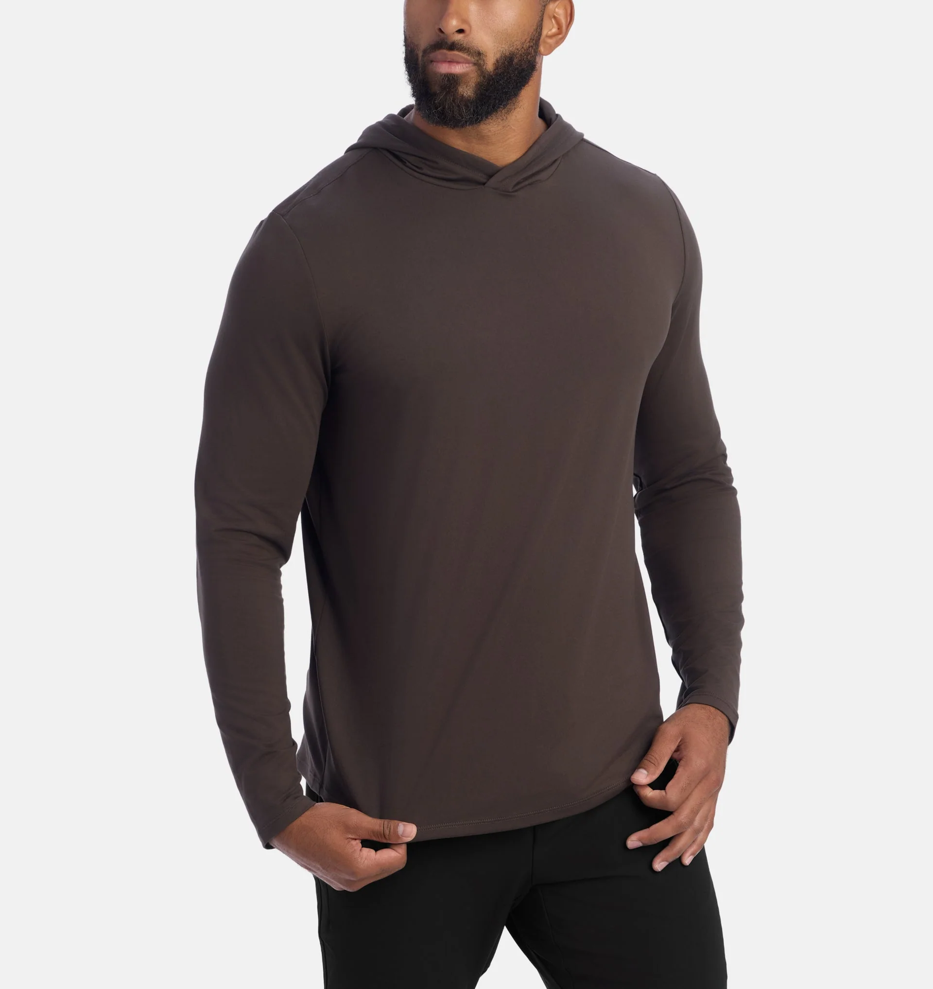 Men's Ultra Hooded Long Sleeve (Espresso) - Image 2