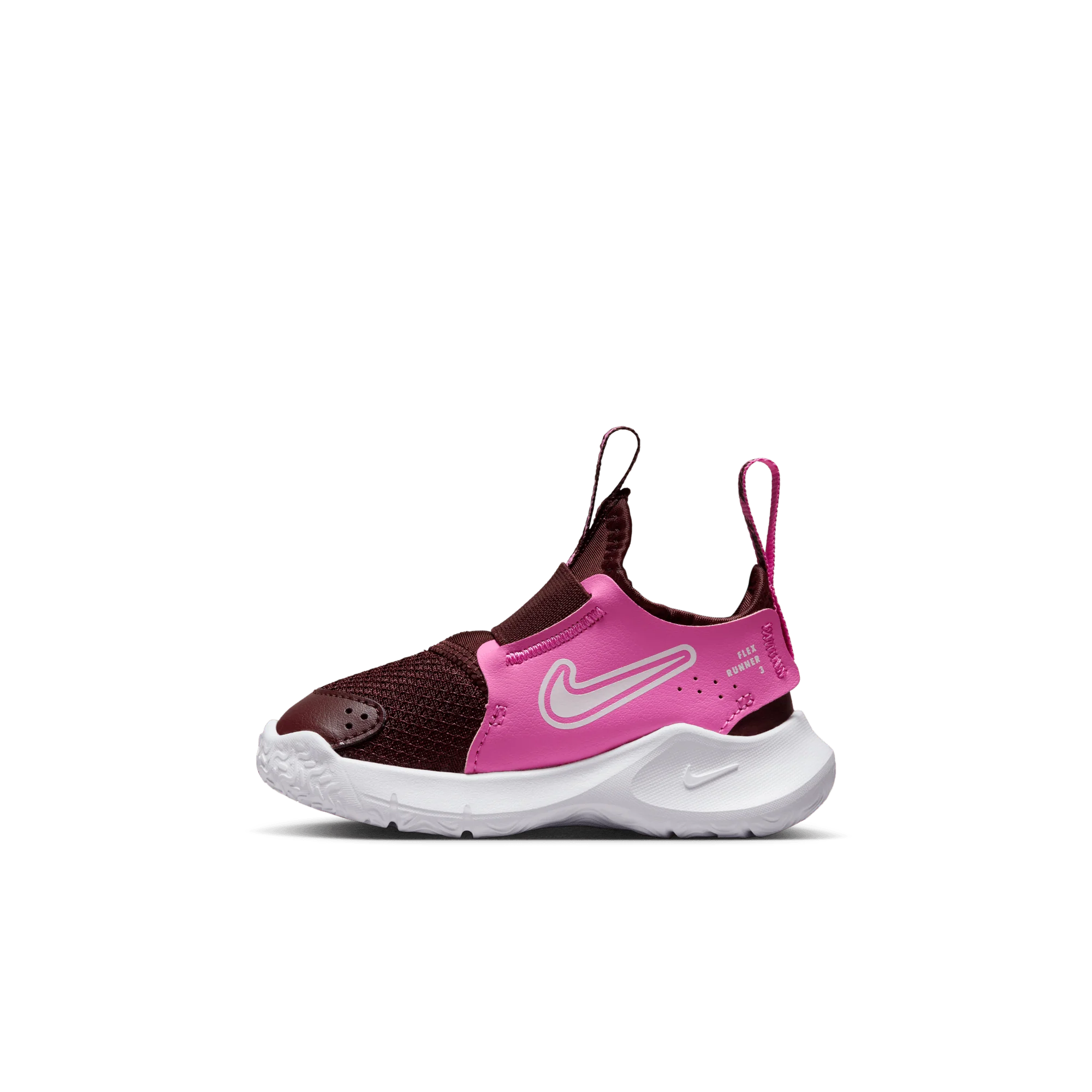 Toddler's Nike Flex Runner 3 Shoes (603 - Burgundy Crush/White-Playful Pink) - Image 2