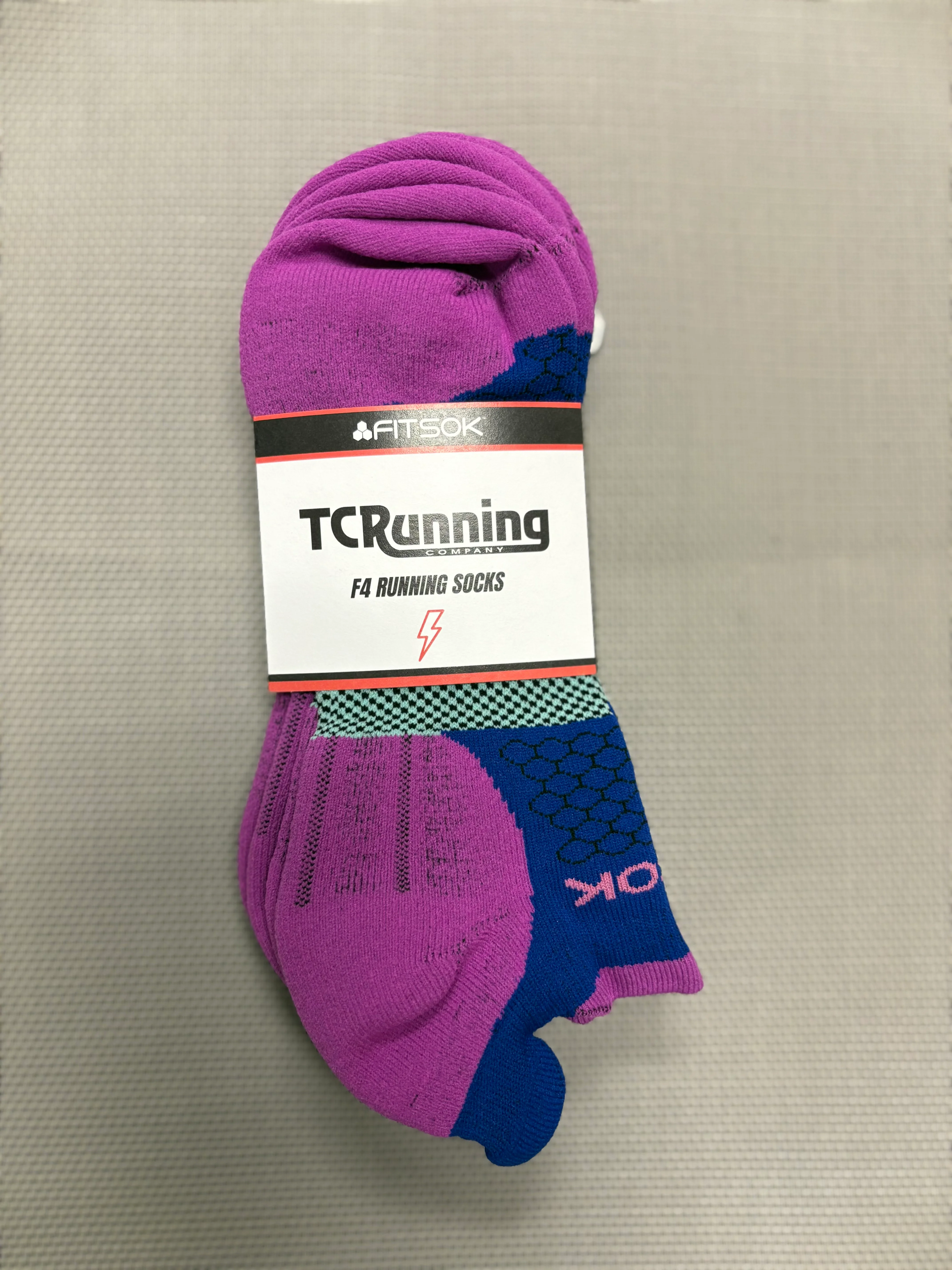 Unisex TCRC F4 Tech No Show 3-pair pack (Royal/Libby Berry) - Image 2