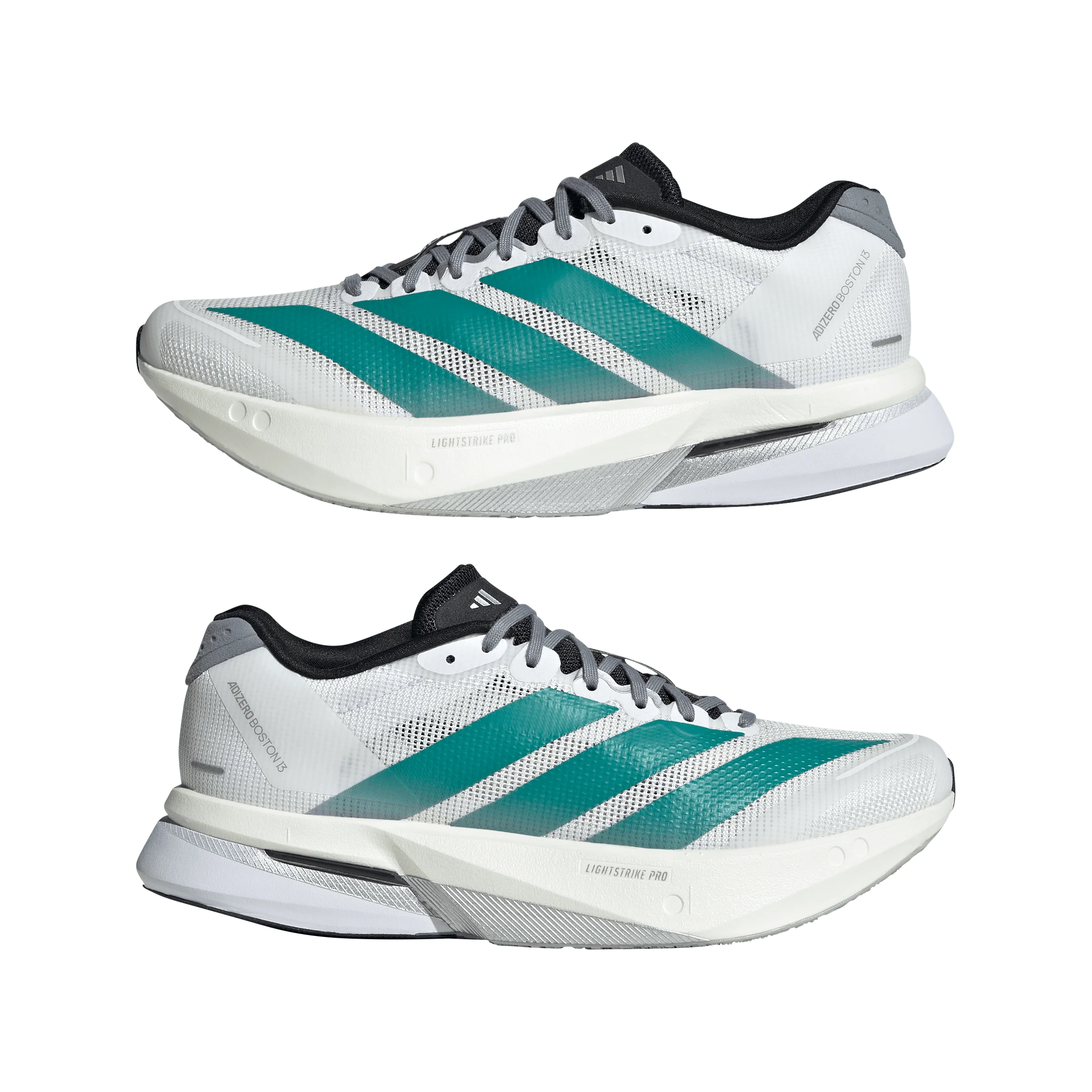 Women’s Adizero Boston 13 (Cloud White/Pure Teal/Grey) - Image 3