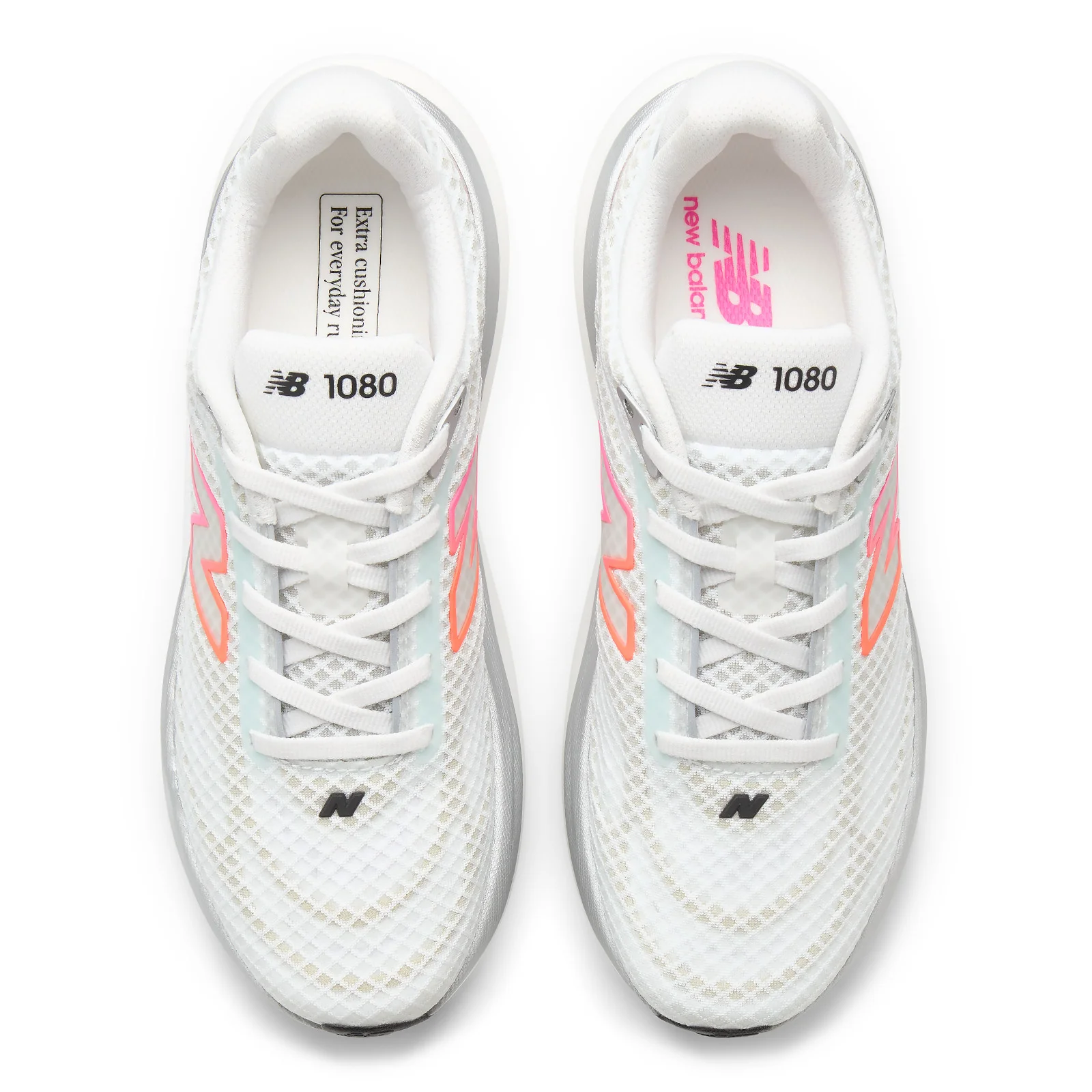 Women's 1080 v15 (9PJ - NB 103 White/Pink Heat/Tangerine Heat) - Image 4