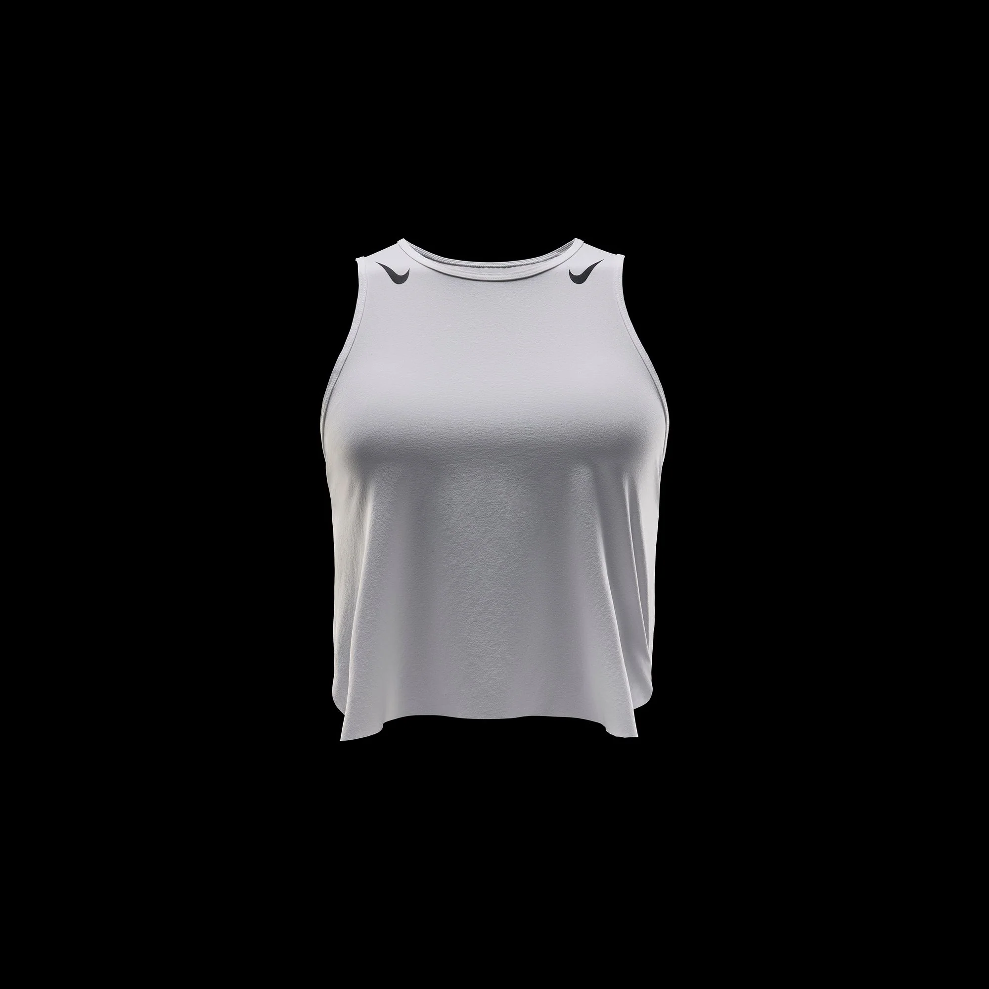 Women's AeroSwift Women's Dri-FIT ADV Cropped Running Tank Top (100 - White/Black) - Image 7