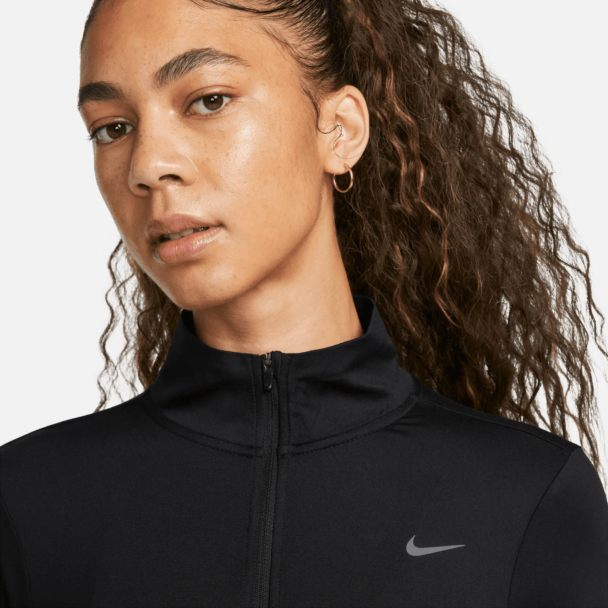 Women's DRI-FIT Swift Element UV 1/4-Zip Running Top (010 - Black/Reflective Silver) - Image 3