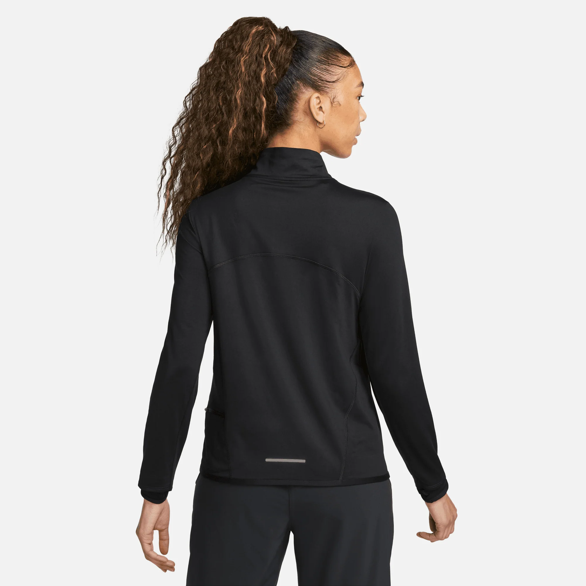 Women's DRI-FIT Swift Element UV 1/4-Zip Running Top (010 - Black/Reflective Silver) - Image 4