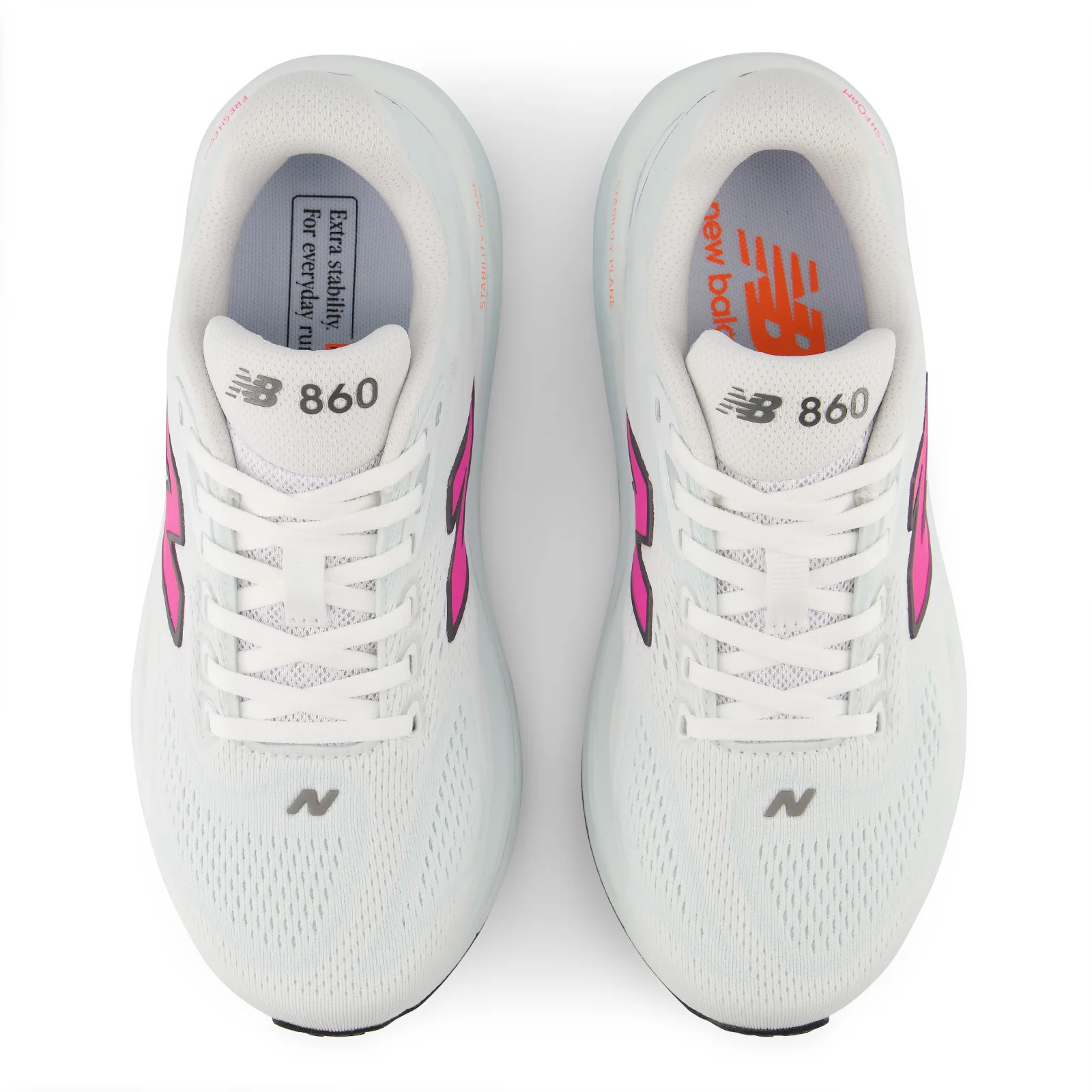 Women's Fresh Foam X 860 v15 (1LO - NB 103 White/Pink Heat/Glint Blue) - Image 4