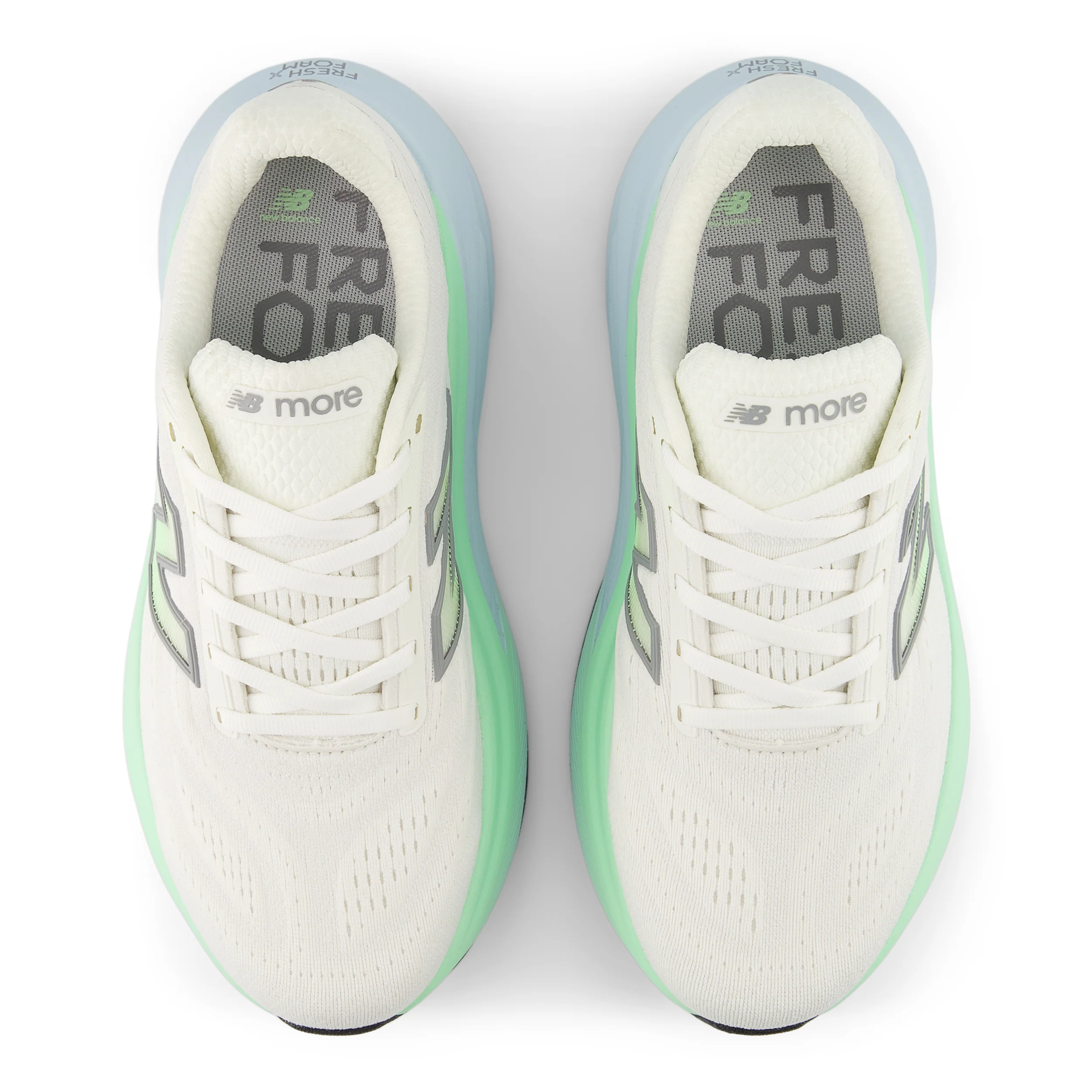 Women's Fresh Foam X More v6 (LD - Sea Salt/Lab Green/Frosted Glass) - Image 4