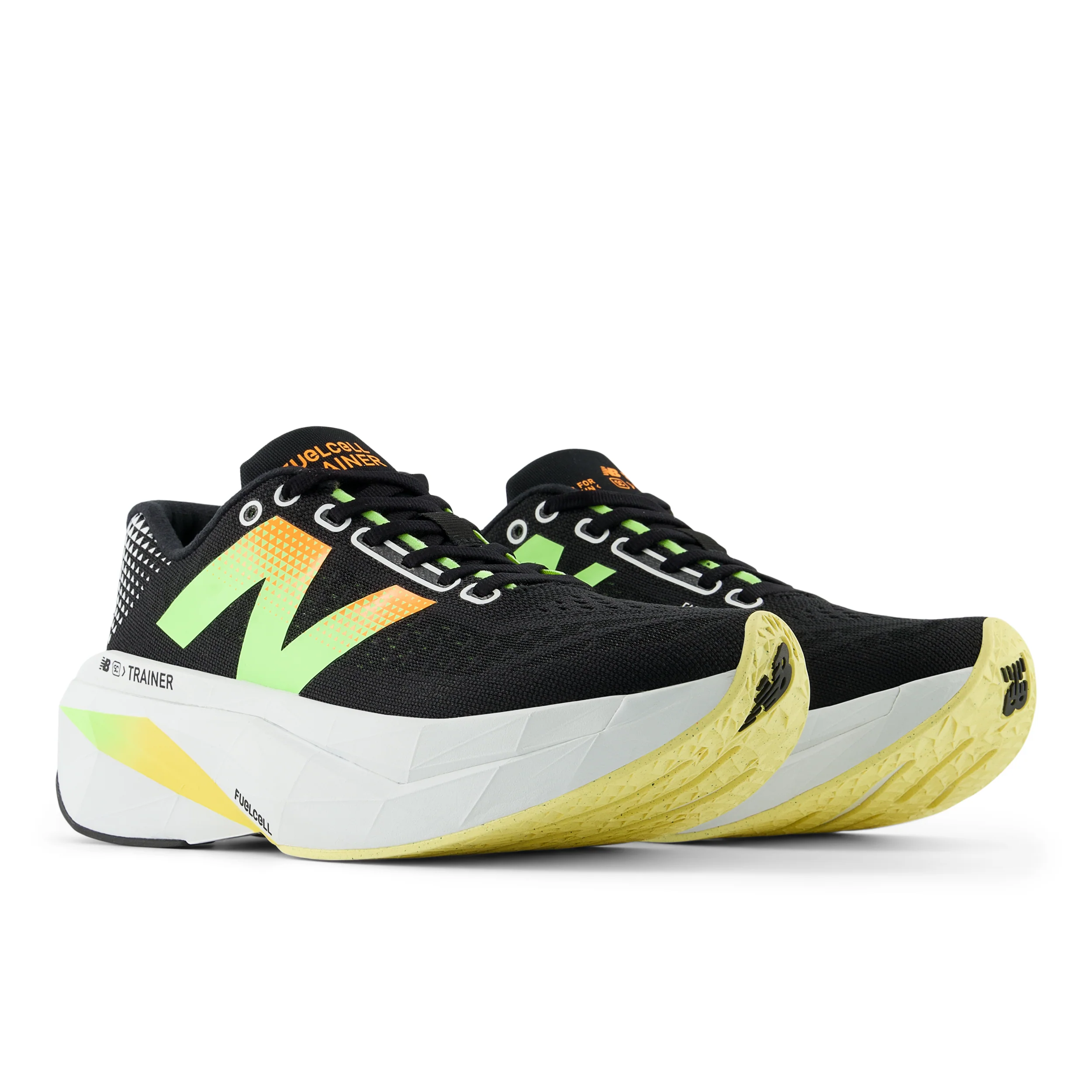 Women's FuelCell SuperComp Trainer v3 (LH - Black/Phantom/Bleached Lime Glo/White Peach) - Image 3