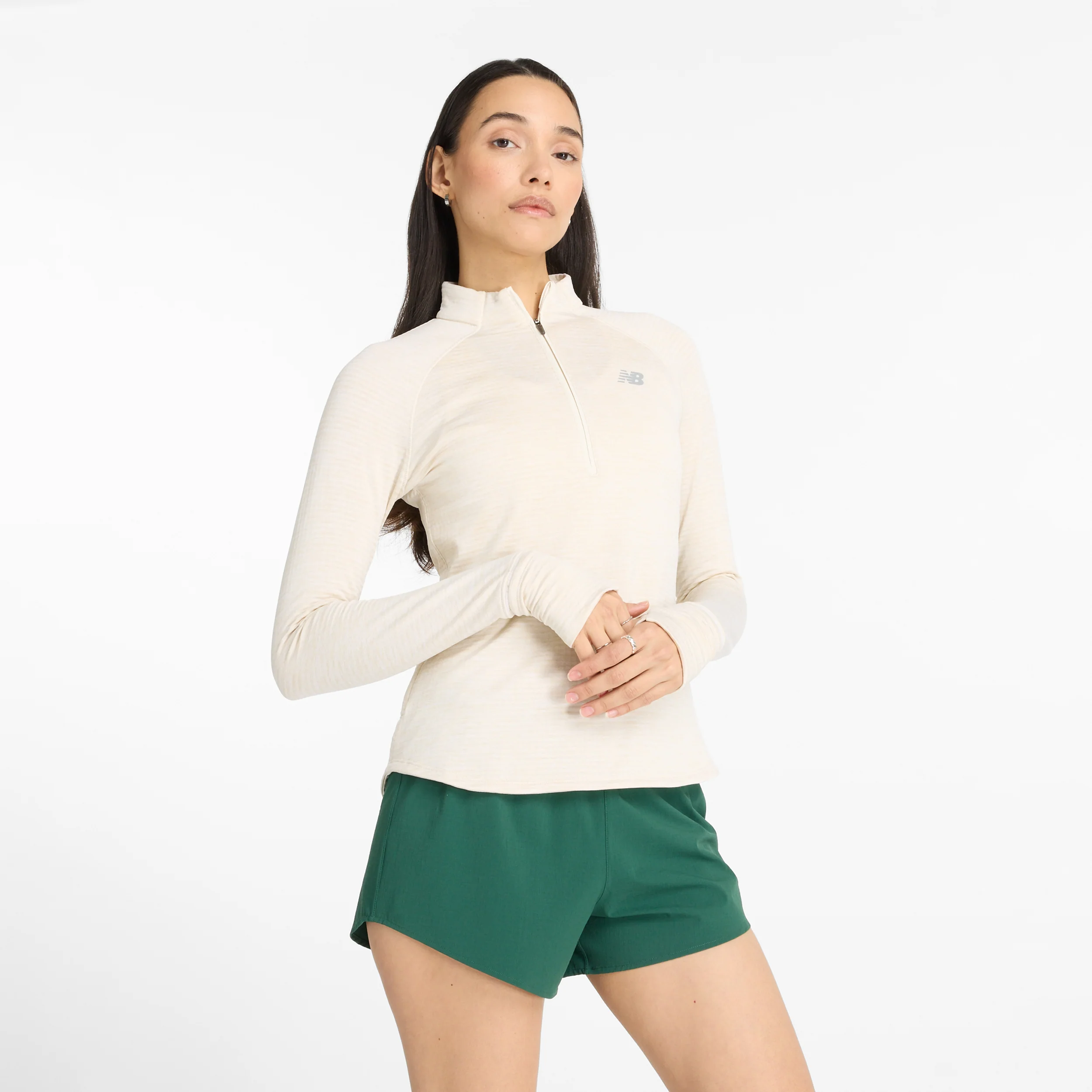Women's Heat Grid 1/2 Zip (LIT - Linen Heather) - Image 6