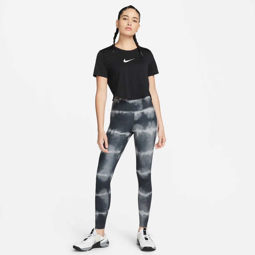 Women's One Luxe Mid-Rise Printed Leggings (010 - Black/White/Clear) - Image 5