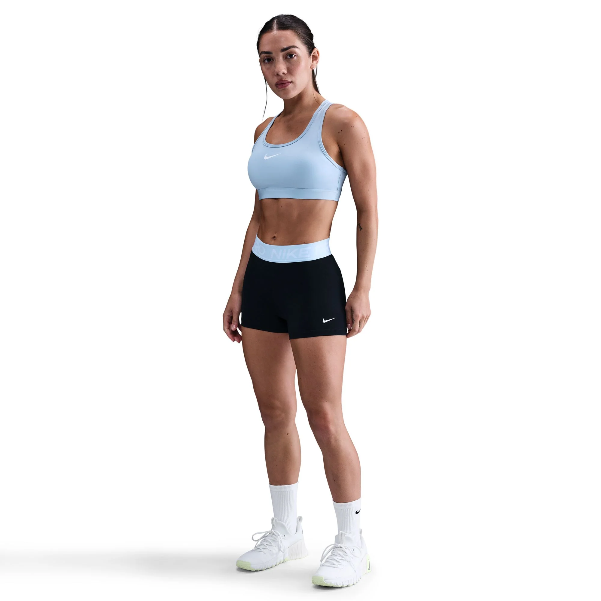 Women's Pro 3" Shorts (038 - Black/Celestine Blue/White) - Image 2