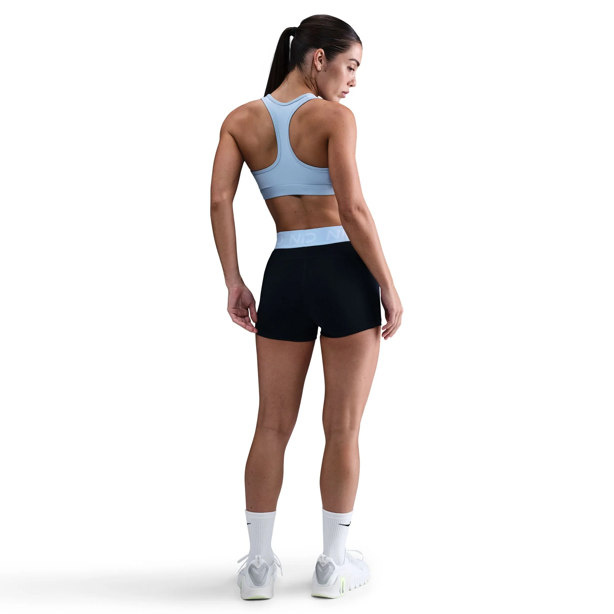Women's Pro 3" Shorts (038 - Black/Celestine Blue/White) - Image 3