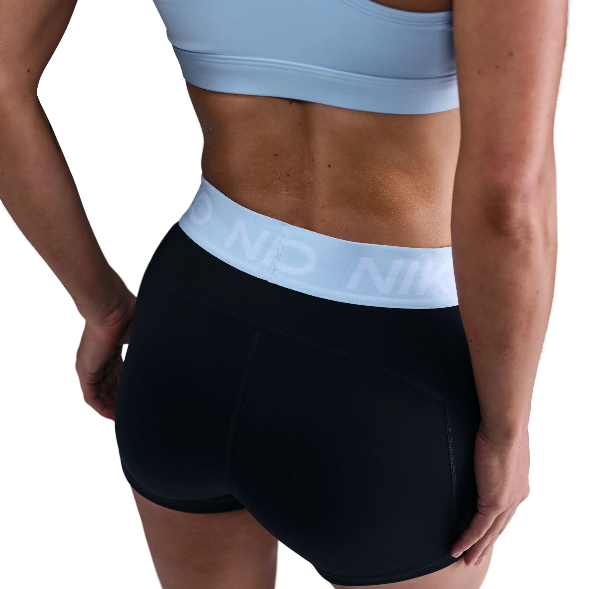 Women's Pro 3" Shorts (038 - Black/Celestine Blue/White) - Image 4