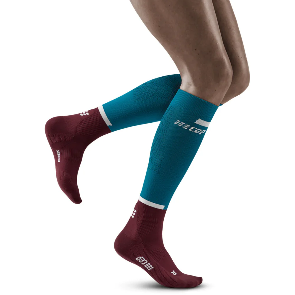 Women's Run Tall Socks 4.0 (Petrol/Dark Red)
