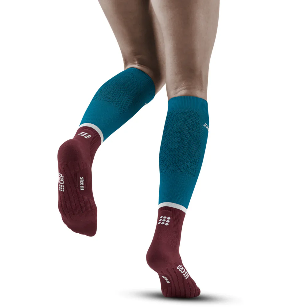 Women's Run Tall Socks 4.0 (Petrol/Dark Red) - Image 2