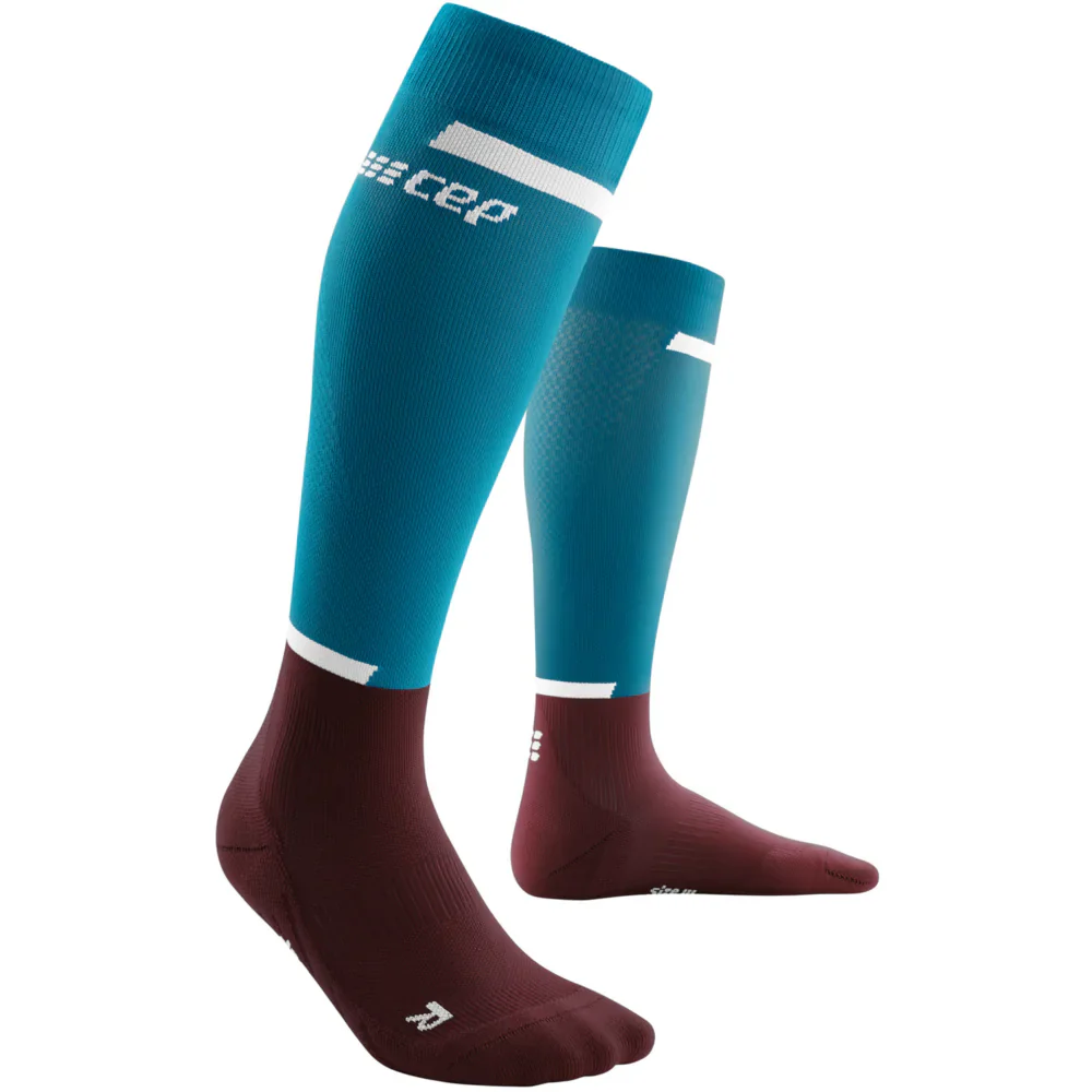 Women's Run Tall Socks 4.0 (Petrol/Dark Red) - Image 3