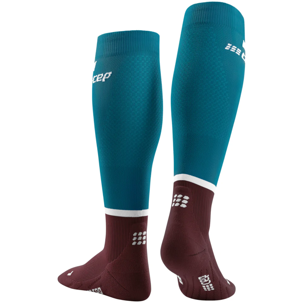 Women's Run Tall Socks 4.0 (Petrol/Dark Red) - Image 4