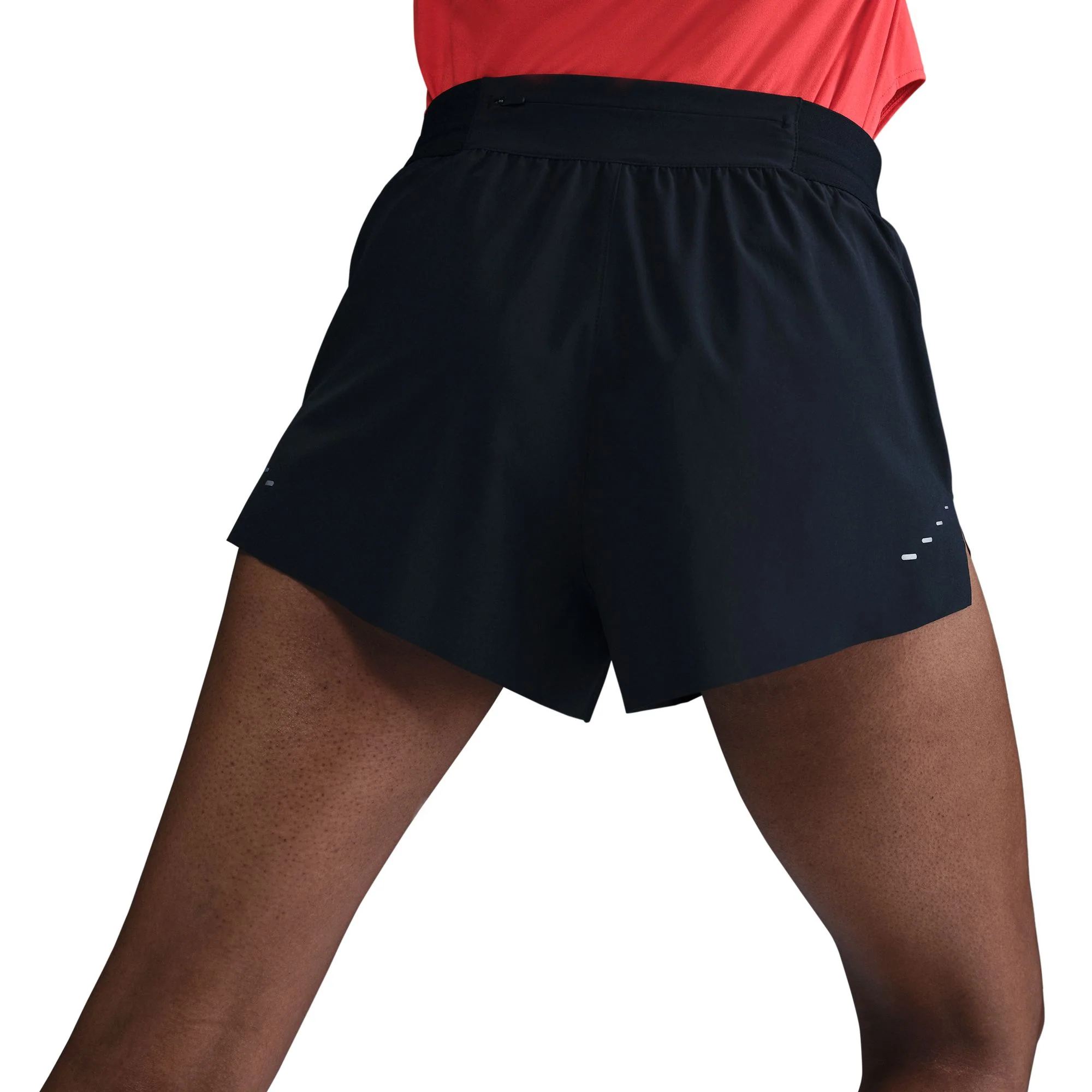 Women's Swift Dri-FIT Mid-Rise 2.5" Brief-Lined Running Shorts (010 - Black/Reflective Silver) - Image 3