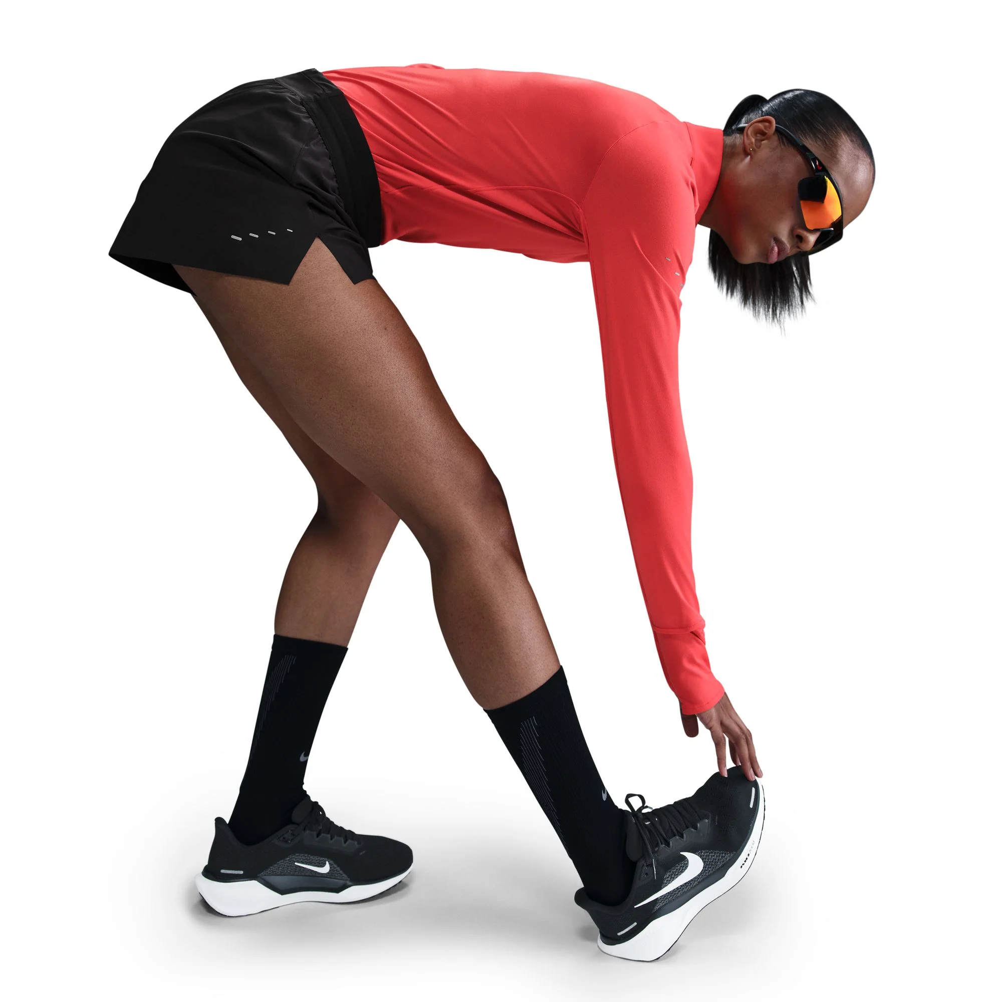 Women's Swift Dri-FIT Mid-Rise 2.5" Brief-Lined Running Shorts (010 - Black/Reflective Silver) - Image 4