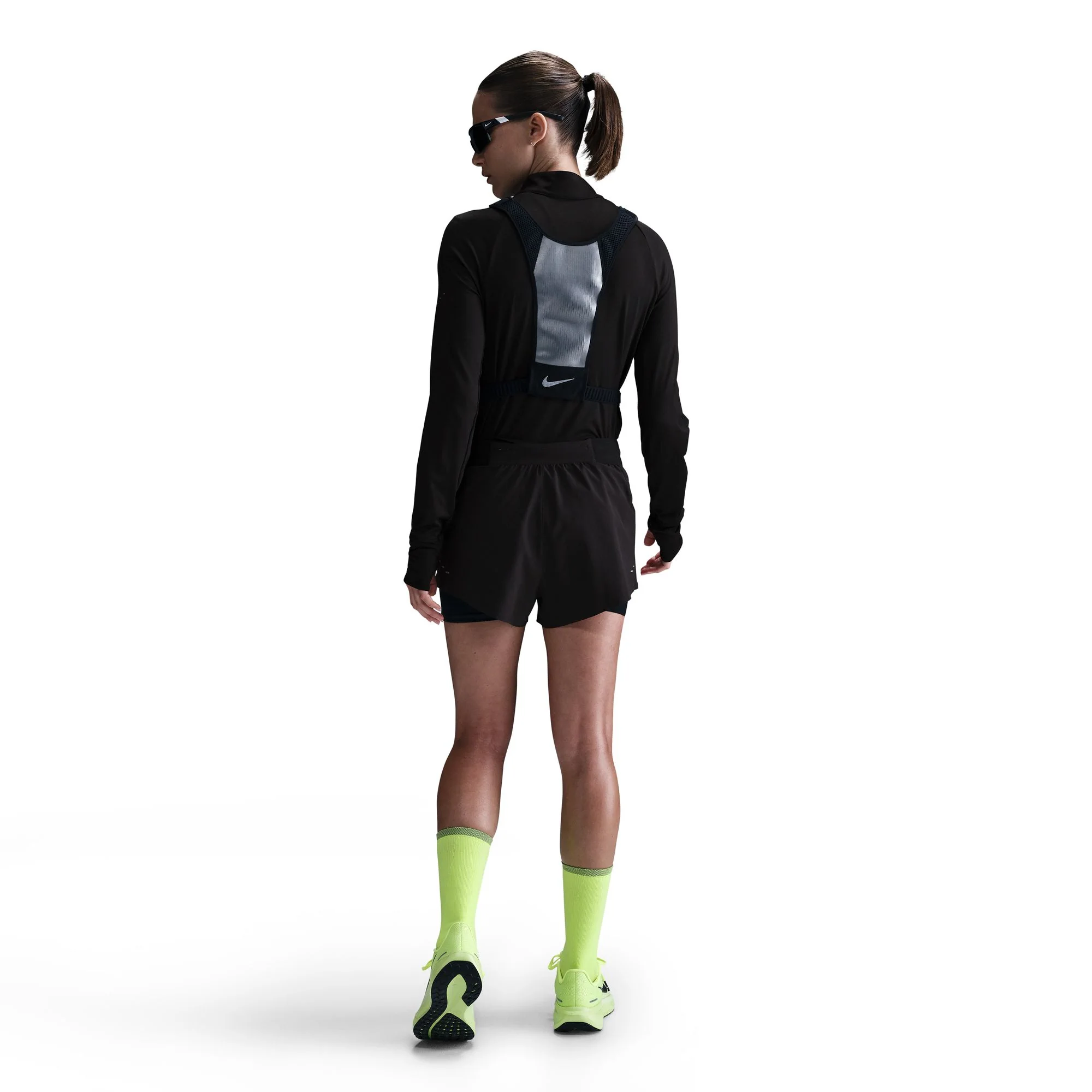 Women's Swift Dri-FIT Mid-Rise 2-in-1 Running Shorts (010 - Black/Reflective Silver) - Image 2