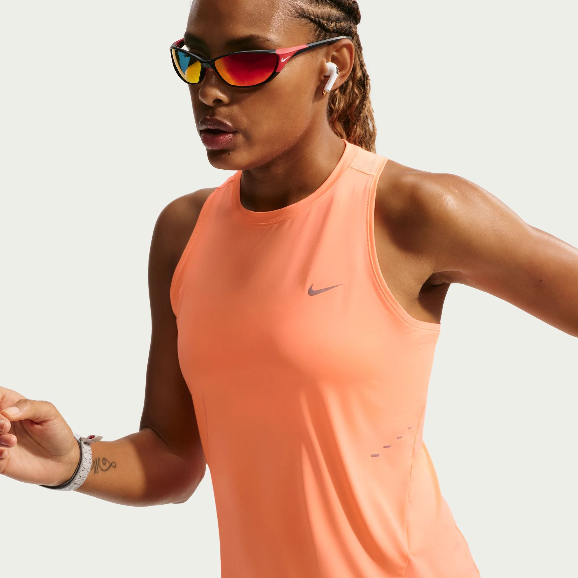 Women's Swift Dri-FIT Running Tank Top (852 - Orange Pulse/Reflective Silver) - Image 5