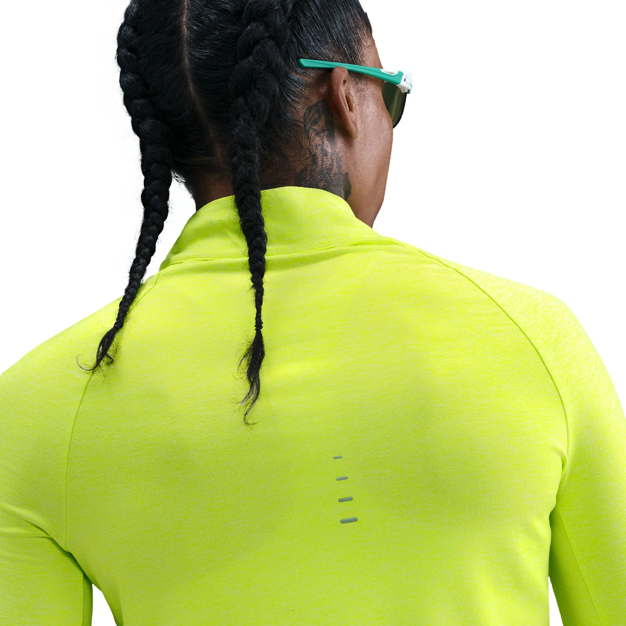 Women's Swift Dri-FIT UV 1/4-Zip Running Top (389 - Cyber/Heater/Reflective Silver) - Image 5