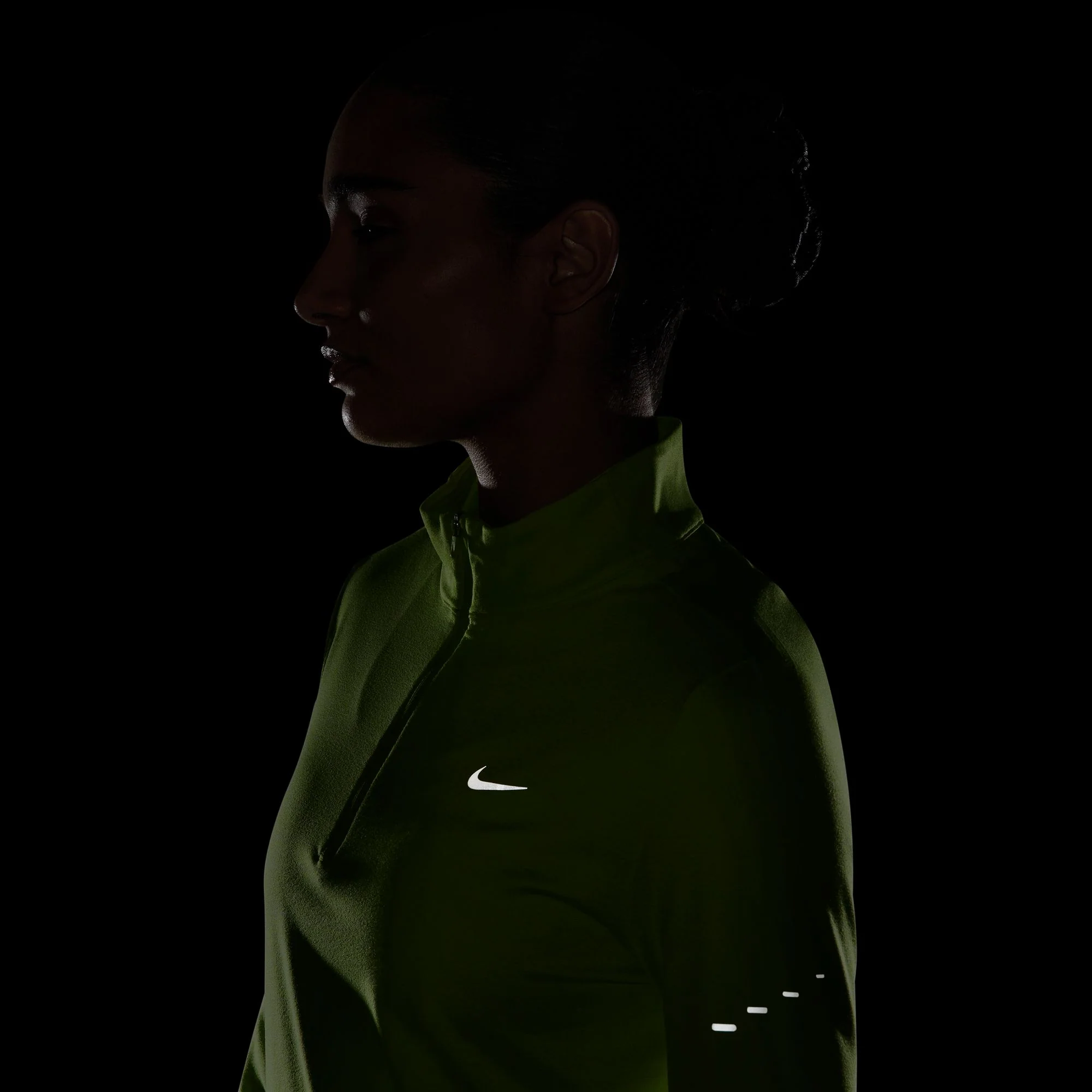 Women's Swift Dri-FIT UV 1/4-Zip Running Top (389 - Cyber/Heater/Reflective Silver) - Image 7
