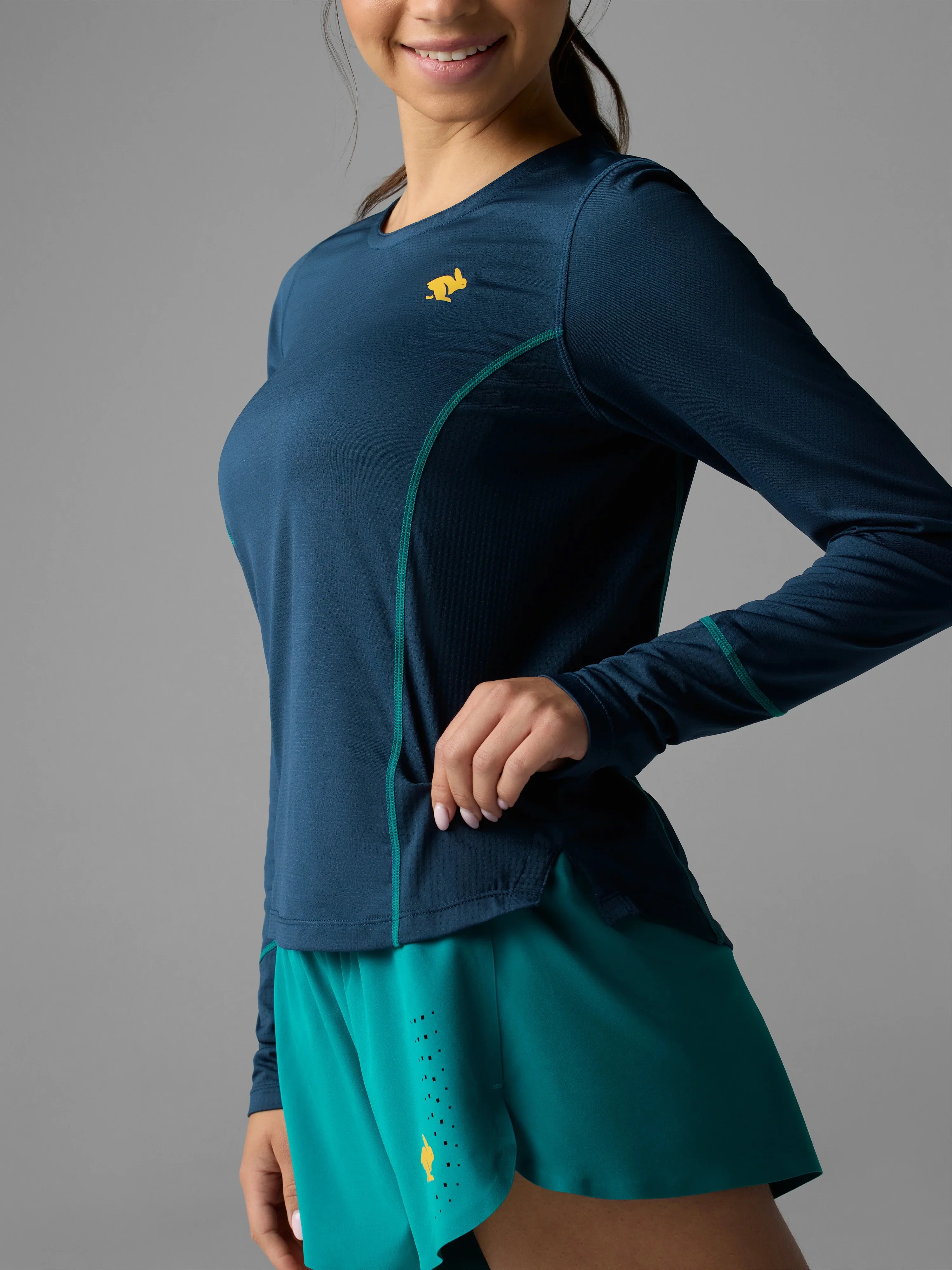 Women's Tempo Tee LS (359 - Blue Kayak) - Image 3
